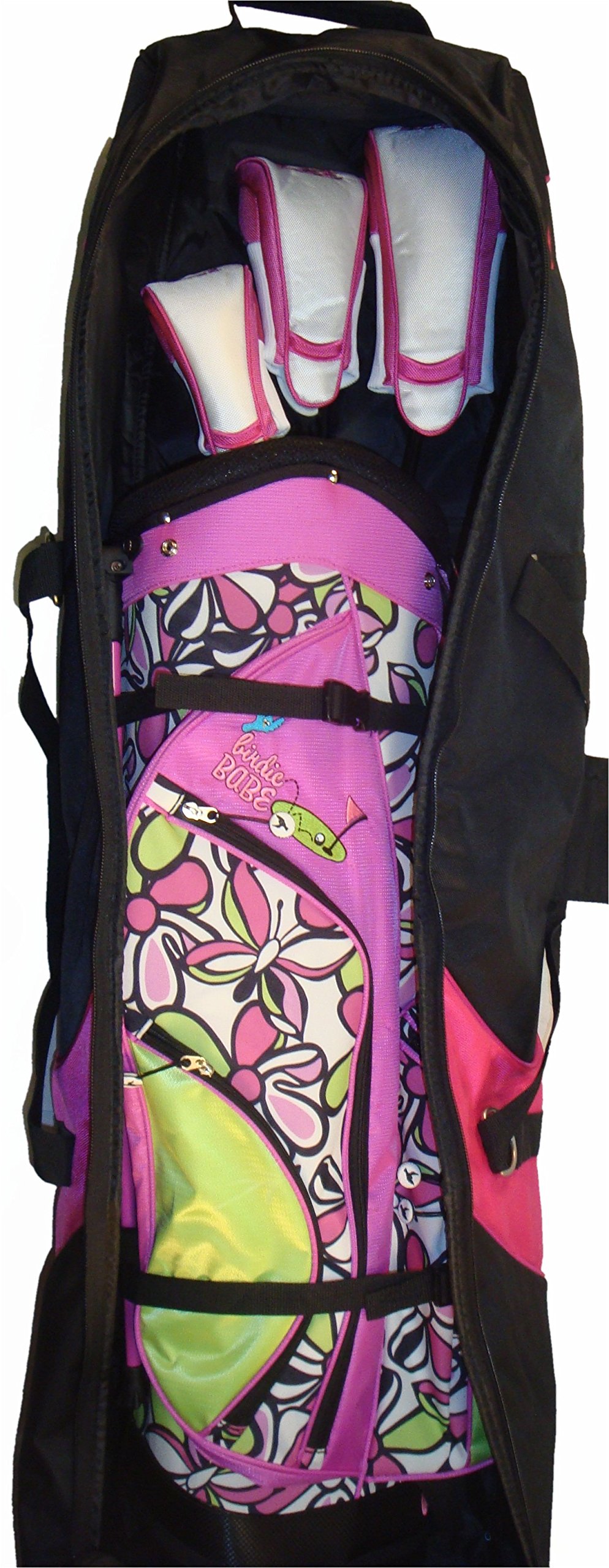 **Woodstock Flowered Golf Club Travel Bag with Wheels - Lightweight & Durable Golf Bag Cover for Air Travel & Storage - Perfect for Golfers & Travel Enthusiasts**