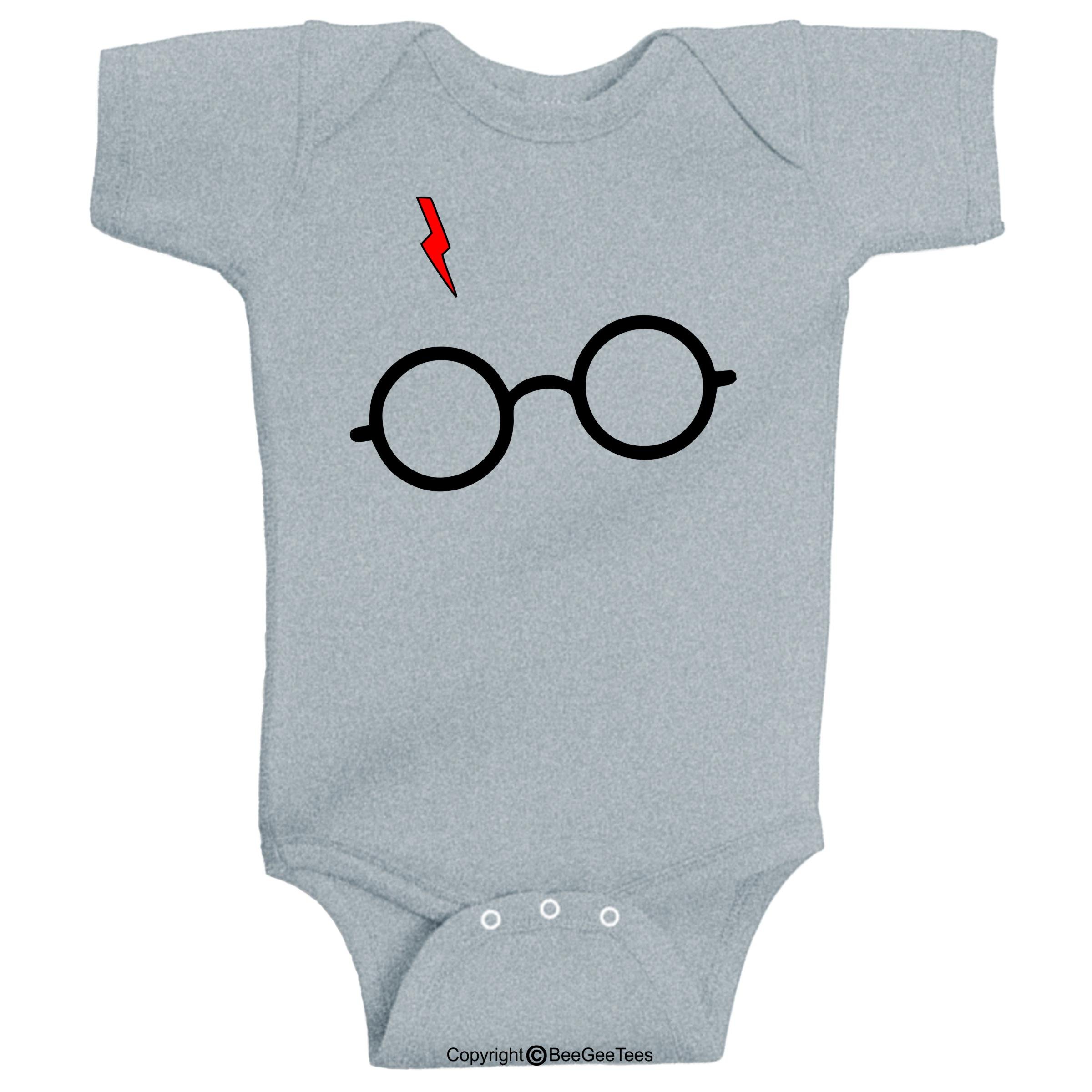 Harry Potter Inspired Glasses & Scar Lightning Bolt Baby Outfit - Cute Newborn Cosplay Costume for Halloween, Birthday Parties & Photo Shoots