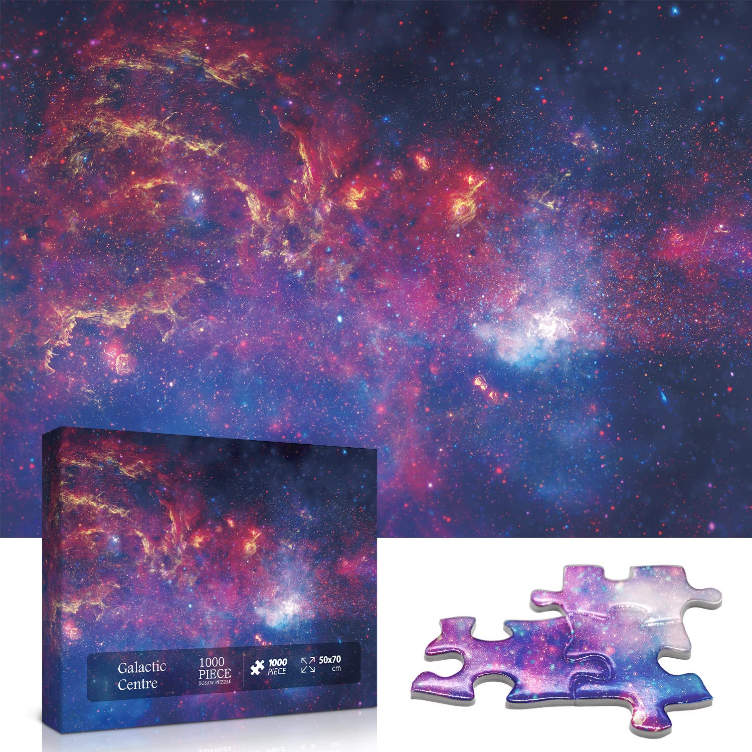 1000 Piece Space Puzzle for Adults - Galaxy Solar System Jigsaw with Hubble Galactic Center, Planets & Nebula - Challenging Astronomy Puzzle for Home Decor, Gifts & Relaxation