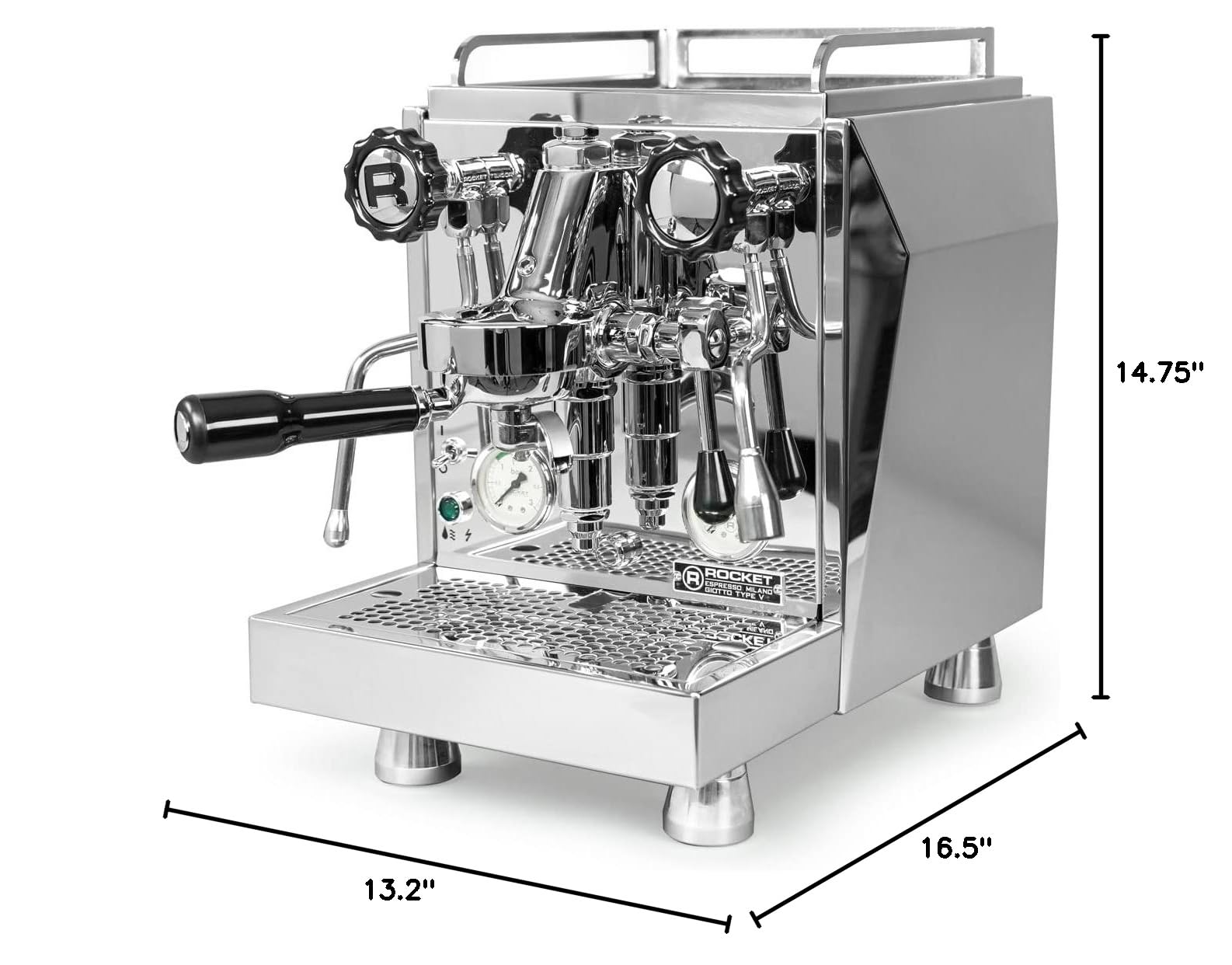 Rocket Espresso Giotto Cronometro V Professional Espresso Machine with PID Controller, Shot Timer & Heat Exchanger - Perfect for Home Baristas & Coffee Shops