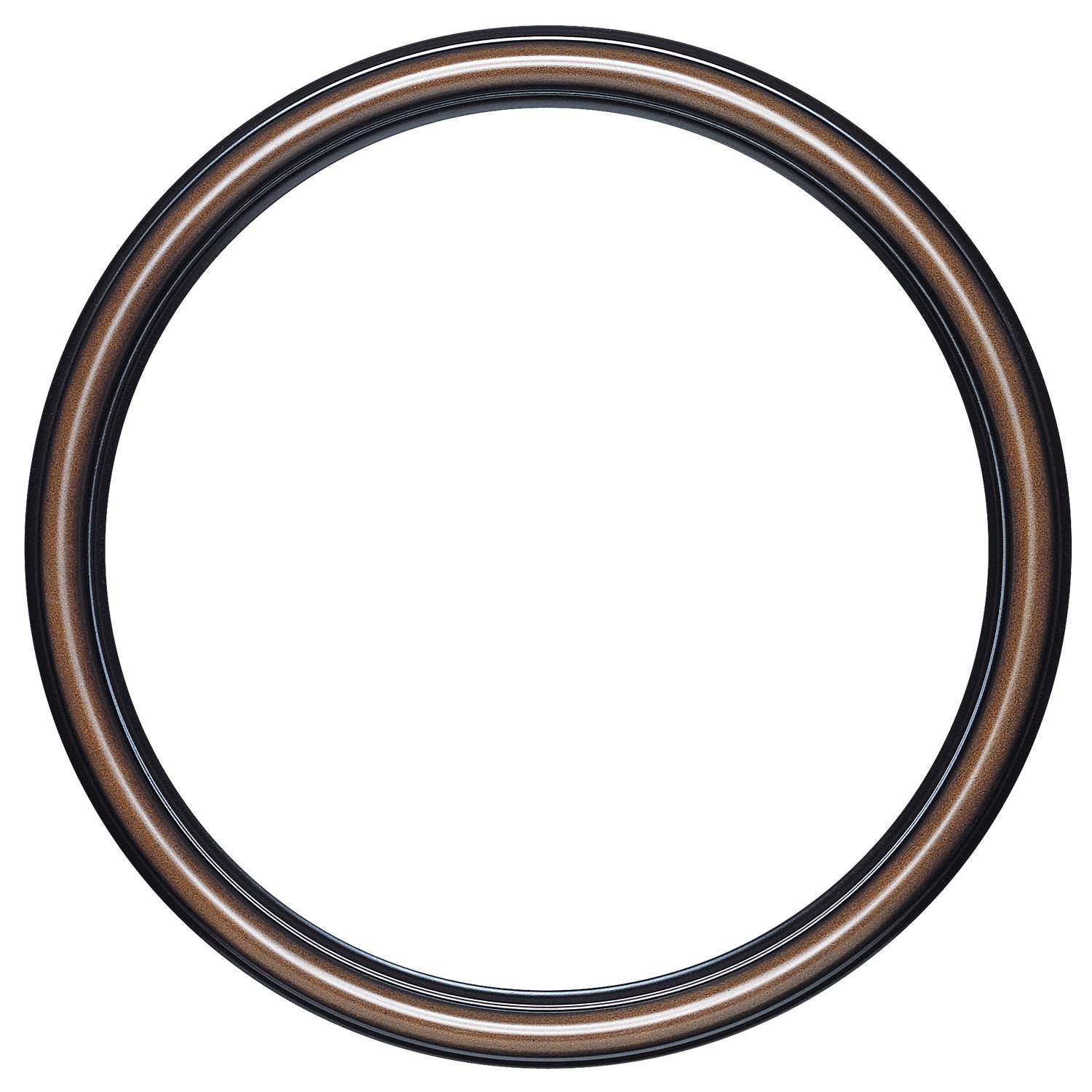 OVALCREST Round Beveled Wall Mirror - 26x26 Inches Walnut Finish - Elegant Saratoga Style Home Decor for Living Room, Bedroom & Entryway