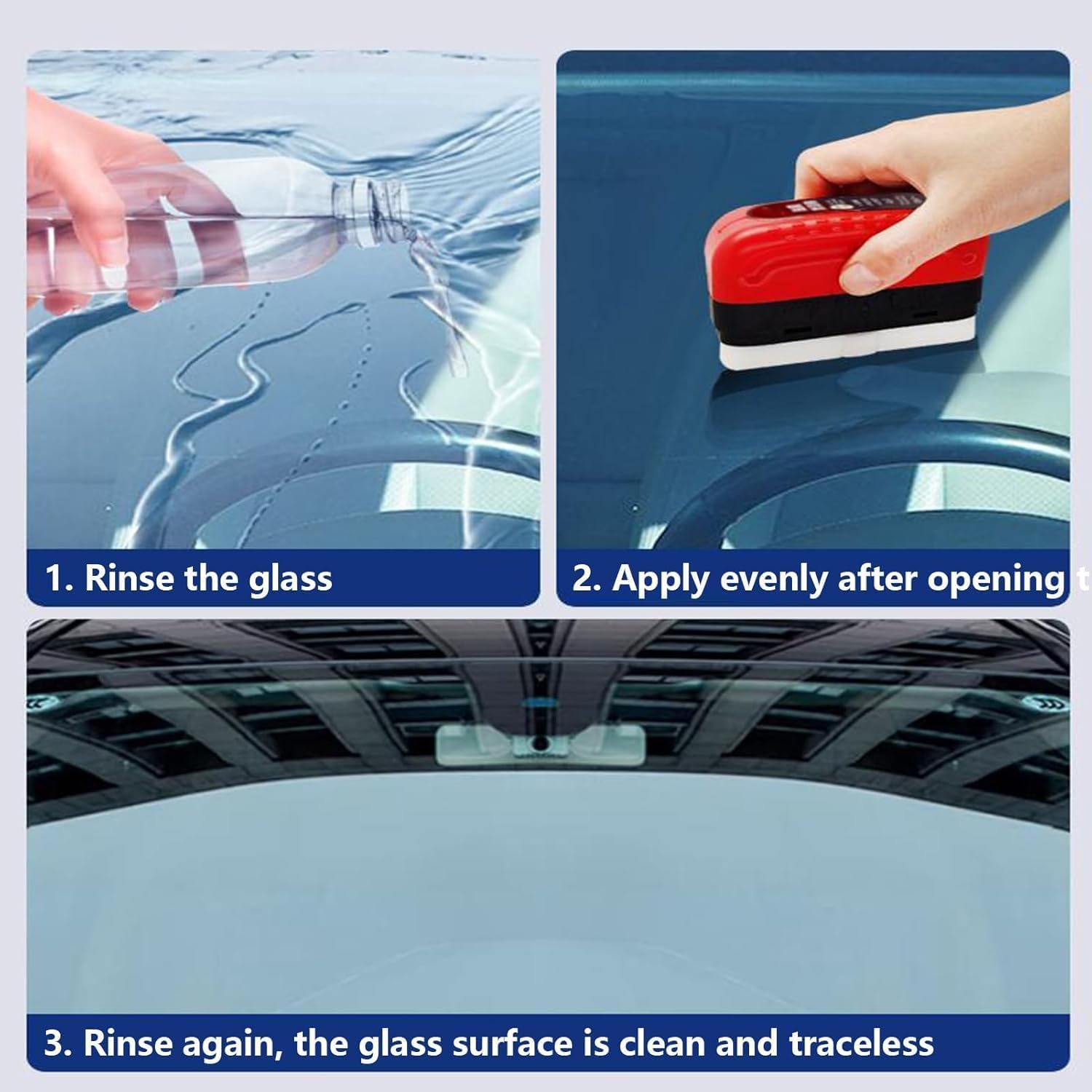 Priyadarshi Automotive Oil Film Cleaning Brush - Car Windshield & Glass Cleaner for Rain & Fog Protection - Durable Glass Cleaning Tool for Cars, Trucks, and Motorcycles - Perfect for Road Trips and Daily Commuting