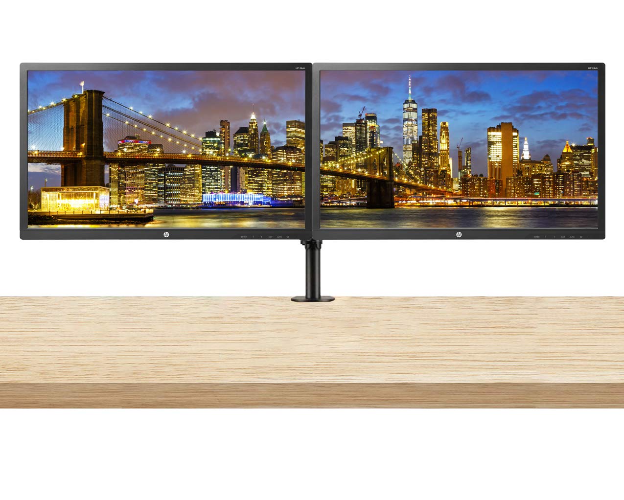 HP 24uh 24-inch Full HD 1920x1080 LED Monitor 2-Pack with HDMI/VGA/DVI Ports & Dual Monitor Stand - Perfect for Home Office, Gaming & Multi-Tasking Setup
