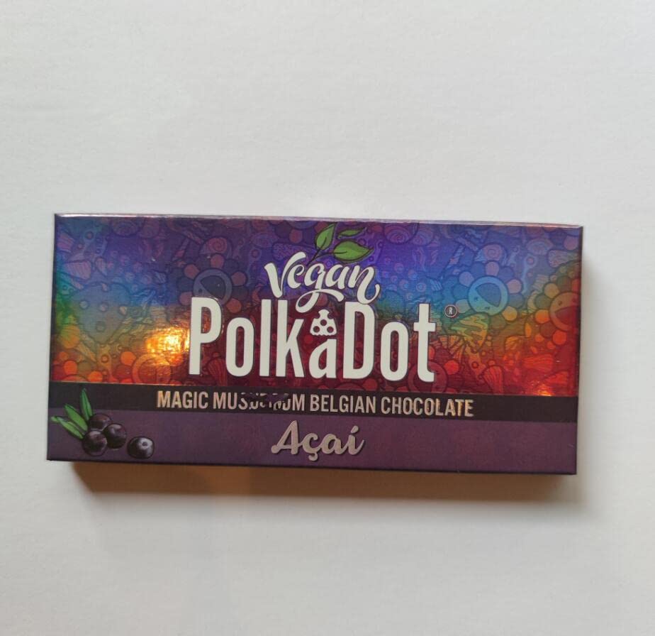 200 PCS Polkadot Empty Packaging Boxes for Acai Bars, Magic Mushrooms, Chocolate Bars - Food Safe, Dark Berries & Cream Design - Perfect for Candy, Snacks, Bakery & Party Favors Packaging