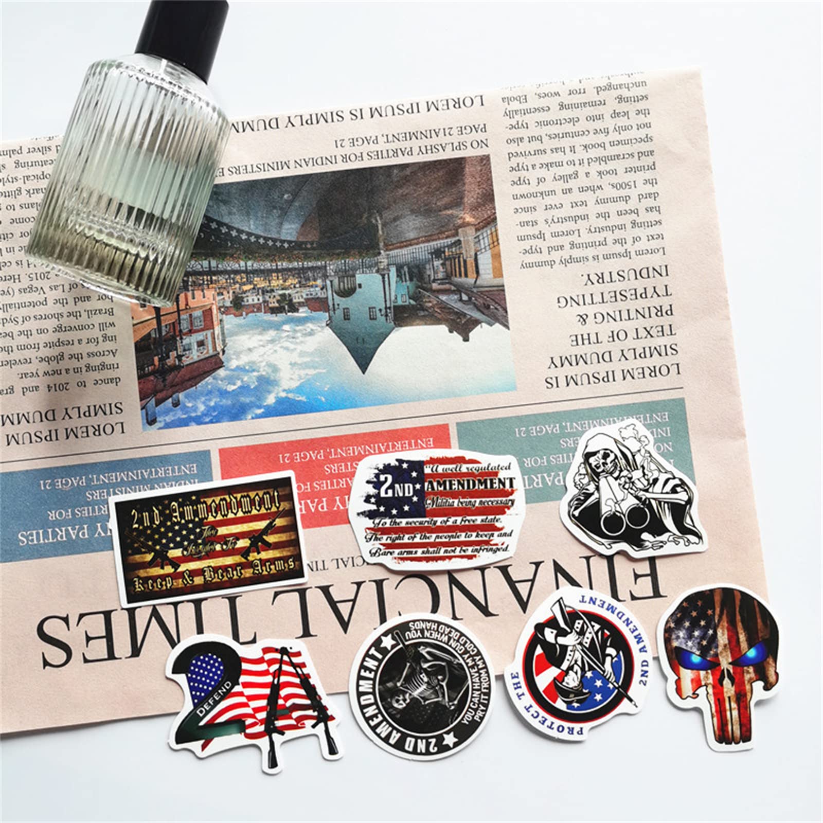 50pcs 2nd Amendment Gun Rights Vinyl Stickers - Patriotic Waterproof Decals for Laptop, Phone, Car, Cooler (Perfect for Kids, Teens & Adults) - Great for NRA Supporters, Hunting Trips & Political Events