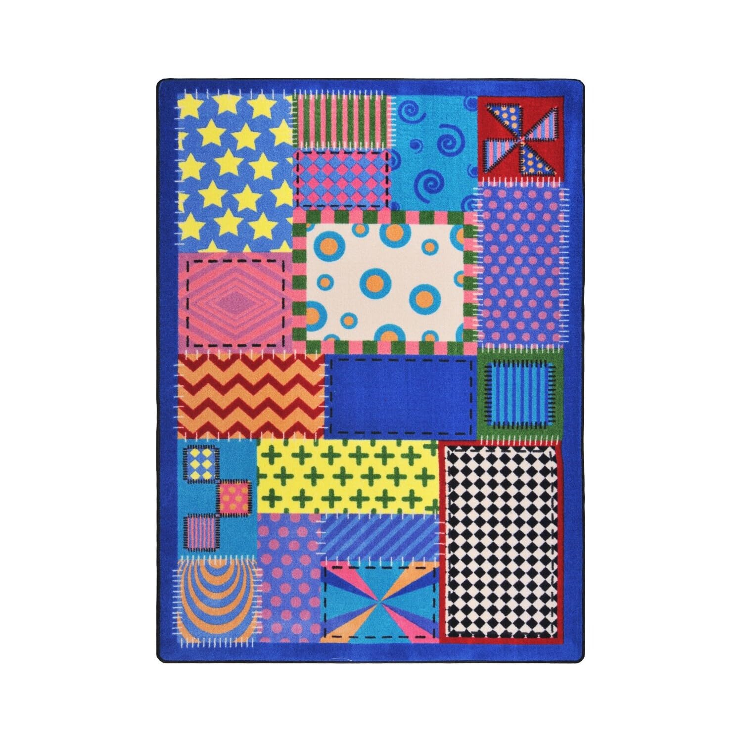 Joy Carpet 1779 Kid Essentials Crazy Quilt Multi 5'4