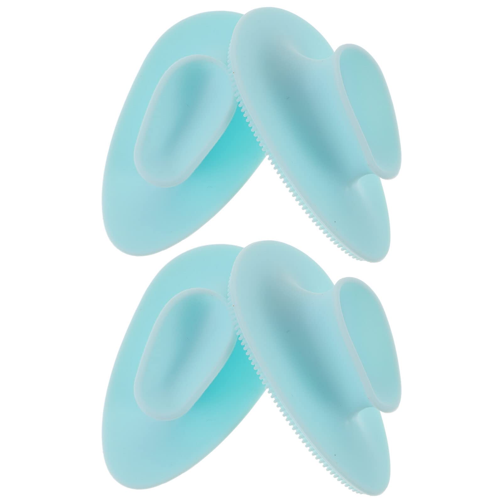 FOMIYES 4 Pack Silicone Face Scrubber Brush Set - Gentle Exfoliating Facial Cleansing Tools for Deep Pore Cleaning, Skin Care & Makeup Removal (Sky Blue) - Perfect for Daily Skincare Routine & Spa Day at Home