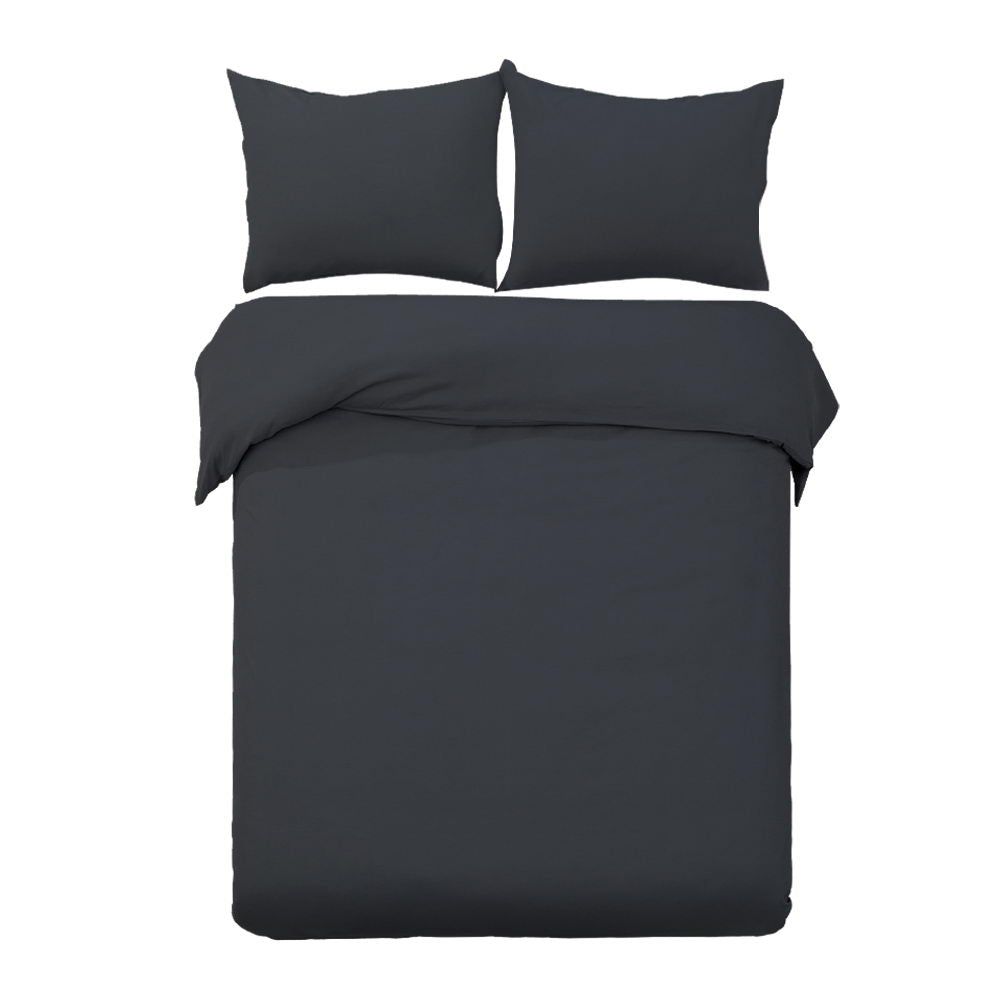 Premium Giselle Bedding Quilt Cover Set - Classic Black Queen Size - Soft & Breathable Bedspread for Cozy Sleep & Stylish Bedroom Decor