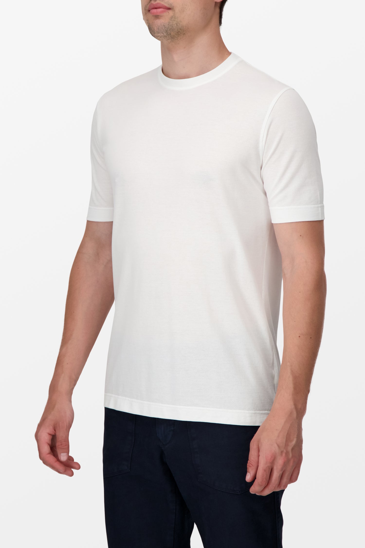 Premium Zanone White T-Shirt for Men - Soft Cotton Crew Neck Tee - Casual & Comfortable Everyday Wear for Work, Gym, and Outings