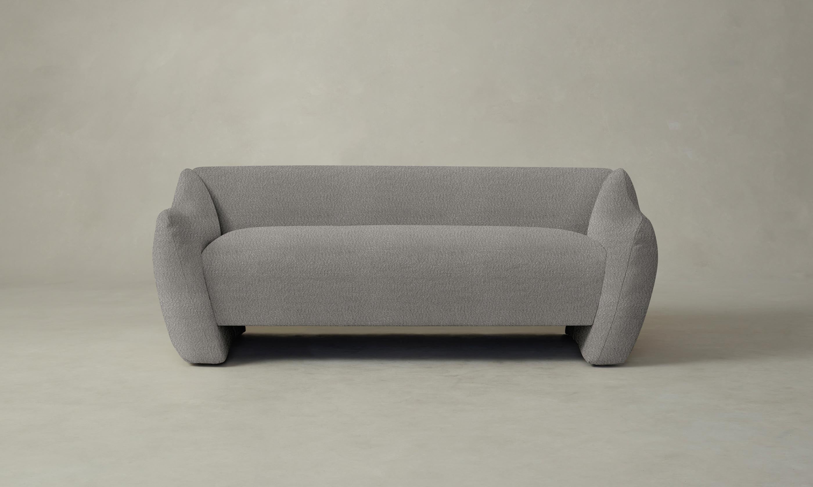 The Bond Settee - Italian Bouclé Fossil Upholstered Sofa | Modern Living Room Furniture for Home & Office | Perfect for Lounge, Living Space & Cozy Reading Nook