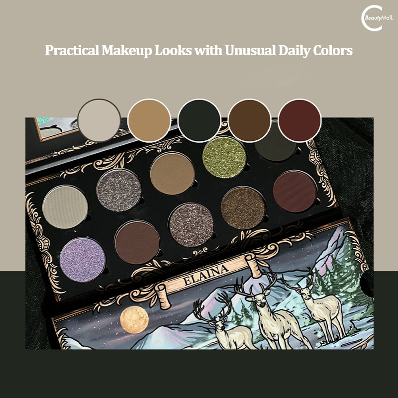 Shellwe Makeup Elaina 10-Color Chameleon Eyeshadow Palette - Shimmer & Matte Long Lasting Pigmented Makeup for Day & Night Looks, Party & Special Occasions