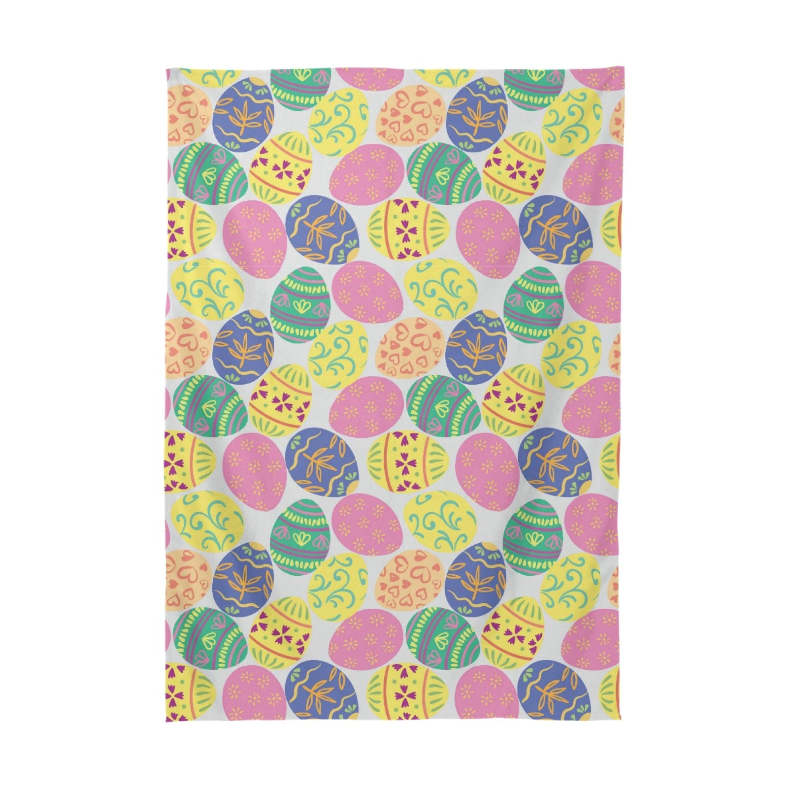 Easter Party Tablecloth - 60 x 108 Inch Rectangle Polyester Table Cover for Holiday Dinner Decorations | Traditional Easter Egg Design for Dining Table, Buffet, and Party Decor