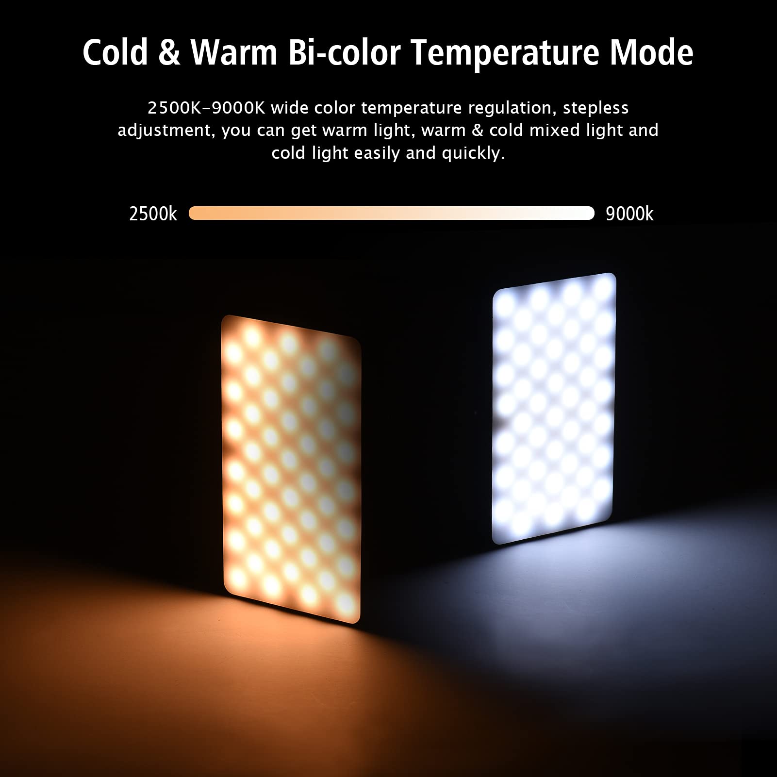 Andoer W140 RGB LED Video Light Kit - 2500K-9000K Dimmable CRI95+ Lighting with 20 Effects, Desktop Tripod & Phone Holder for Video Conference, YouTube Streaming, TikTok Videos & Photography
