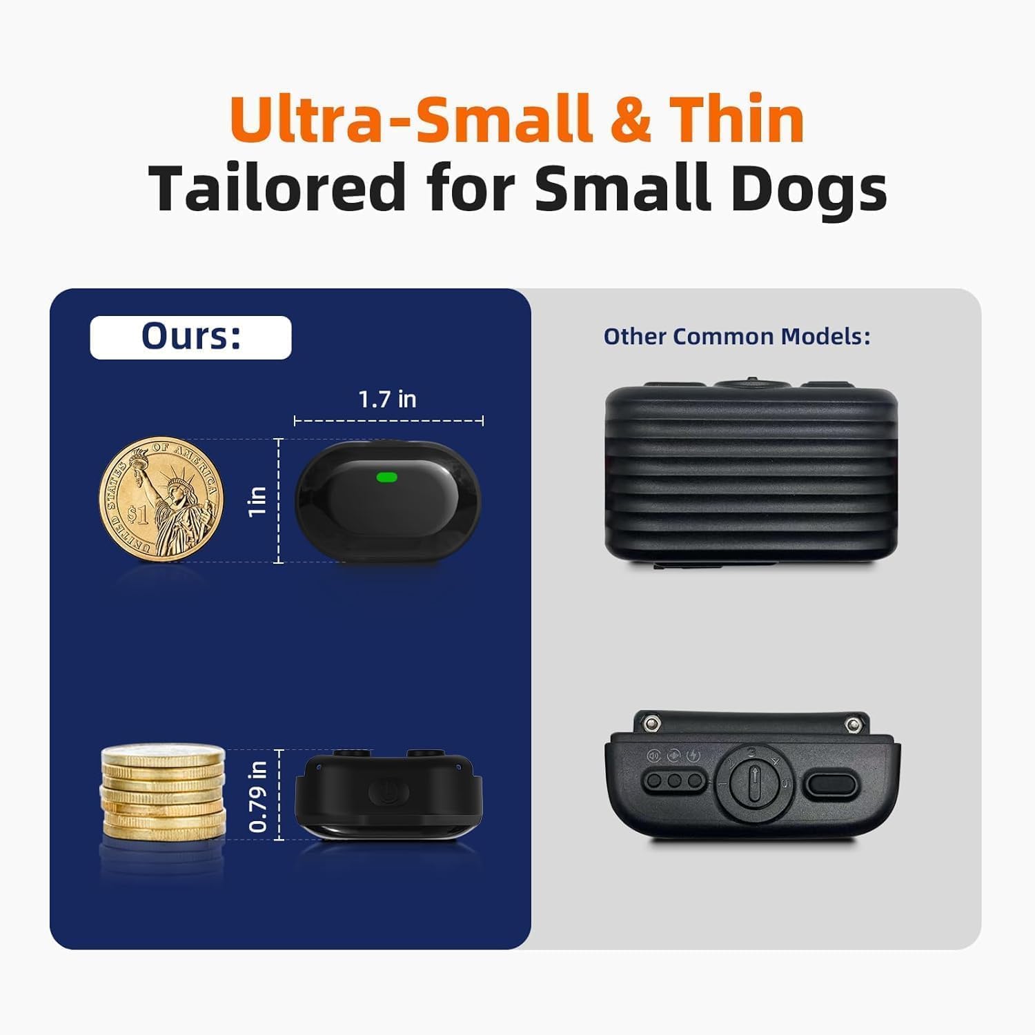 Ultra-Small Dog Shock Collar for 2 Dogs - 1300ft Remote, 198-Level Control, Waterproof & Rechargeable Training Collar for Small (5-15lbs) & Medium Dogs - Perfect for Obedience Training, Bark Control & Outdoor Adventures (White/Black)