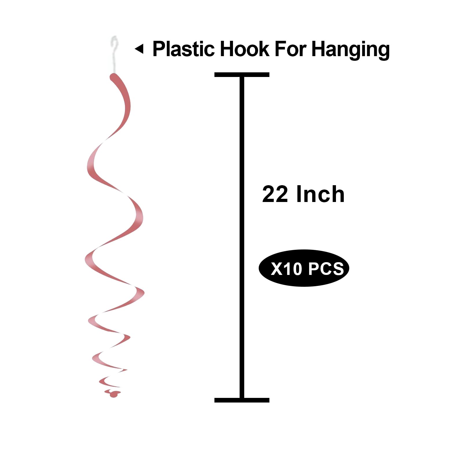 14th Birthday Party Decorations - Rose Gold Hanging Swirls & Streamers with Cutouts for Ceiling | 14 Years Old Celebration Supplies | Perfect for Teen Birthday Parties, Sweet 16 Decorations & Milestone Events
