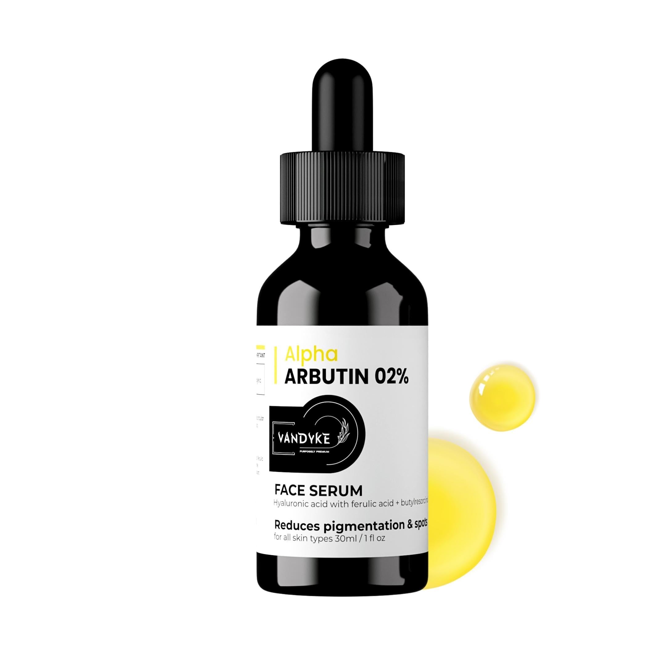 Vandyke 2% Alpha Arbutin Brightening Serum for Dark Spots, Hyperpigmentation & Acne Scars - 30ml | Skin Lightening Treatment for Face | Perfect for Daily Skincare Routine & Nighttime Use