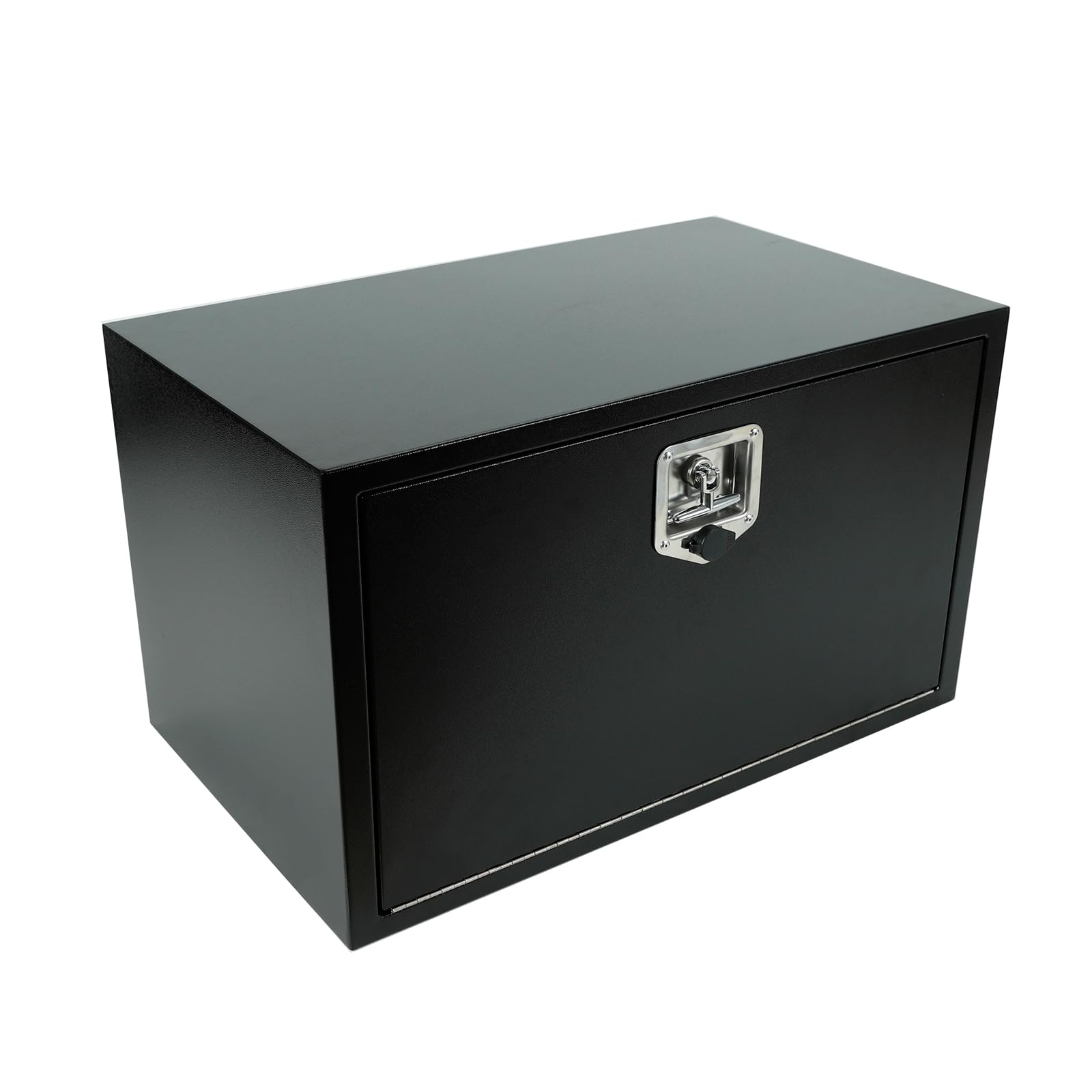 Black Steel Underbody Truck Tool Box with T-Handle Lock - Heavy Duty Waterproof Storage Organizer (30