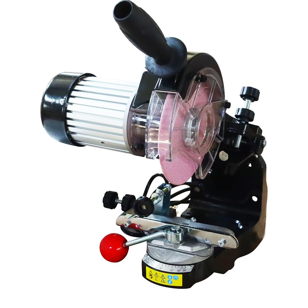 110V Electric Chainsaw Sharpener - 230W Bench Grinder with 3000 RPM, Adjustable Angle (0-35°), Φ145mm Grinding Wheel | Safe & Portable Chainsaw Chain Sharpening Tool for Wood Cutting, Firewood Processing, and DIY Home Improvement Projects