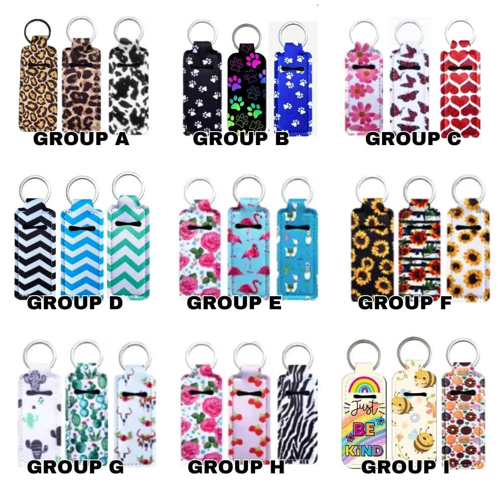 3-Piece Assorted Lip Balm Holder Keychain Set - Cute Keyring for Party Favors, Gift Bags & Everyday Carry (Perfect for Birthdays, Travel & Cosmetics Organization)