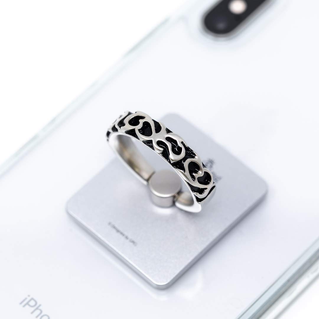 360° Rotating Phone Ring Holder - Matte Silver Stand & Grip for Watching Videos