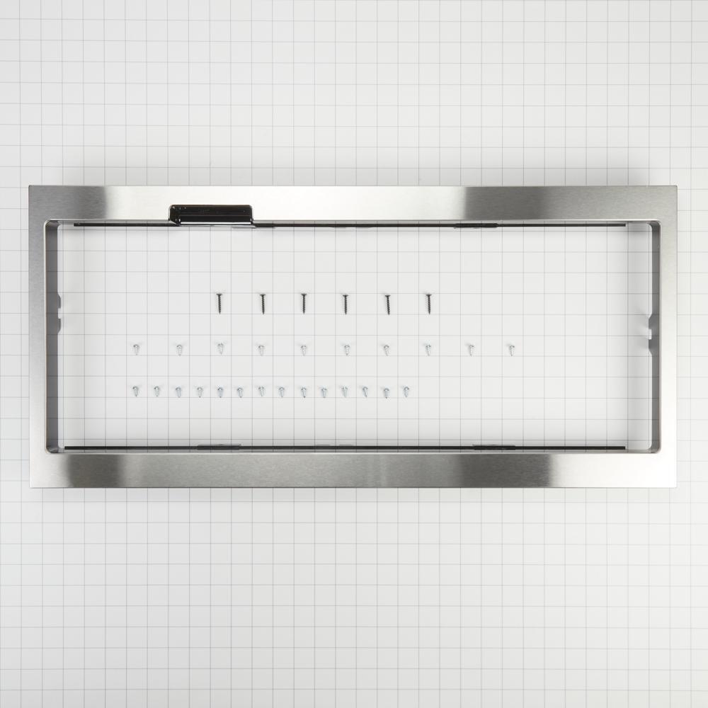 Amana W11451314 Slim Stainless Steel Built-In Low Profile Microwave Trim Kit with Pocket Handle - Perfect for Modern Kitchens and Small Spaces