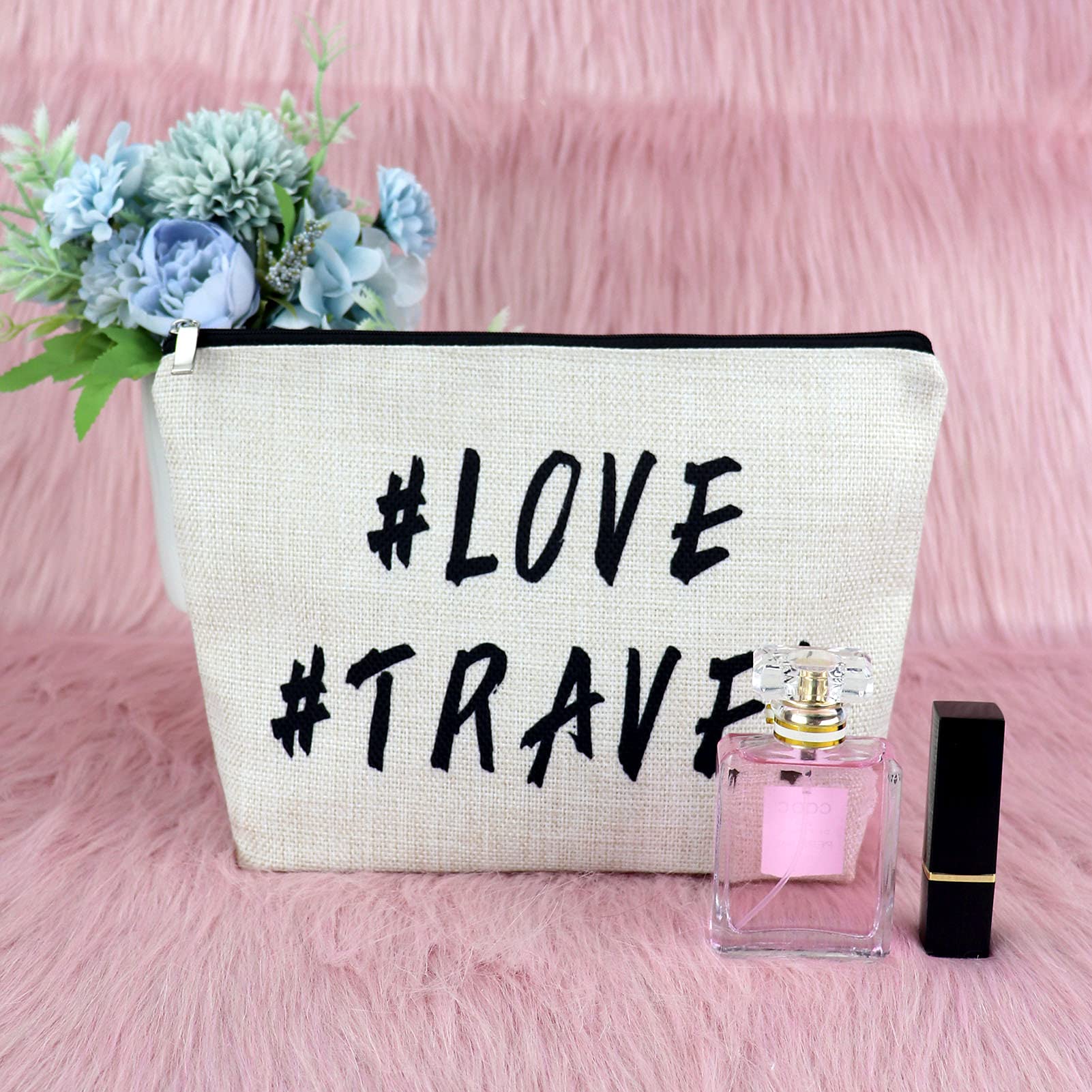 Stylish Travel Makeup Bag for Women - Perfect Gift for Sister, Friends, Birthday, Graduation, Retirement & Christmas - Cosmetic Pouch for Teen Travel Lovers & Best Friends - Ideal for Vacations, Airplane Trips & Daily Use