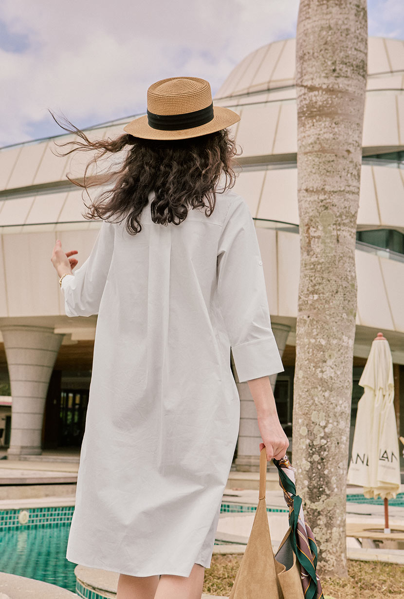 Miles Cotton Midi Dress - White | Flowy Summer Dress for Women | Perfect for Beach, Brunch & Date Nights