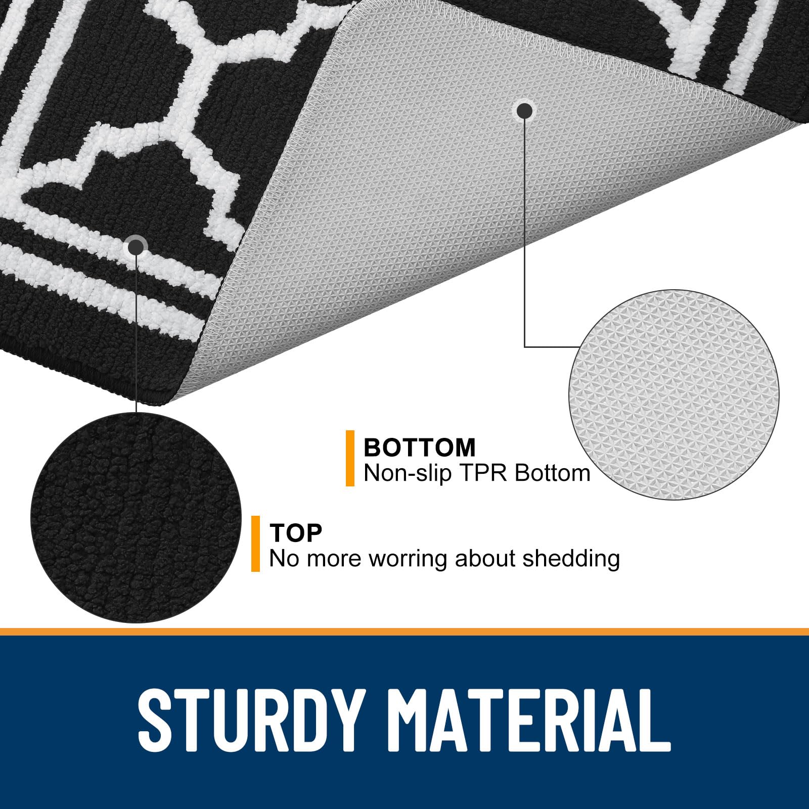 Premium Large Indoor Door Mat 71x47 Inches - Super Absorbent & Dirt-Resistant, Non-Slip Low Profile Floor Mat for Entryway, Front & Back Doors - Ideal for Homes, Apartments & Offices (Black)