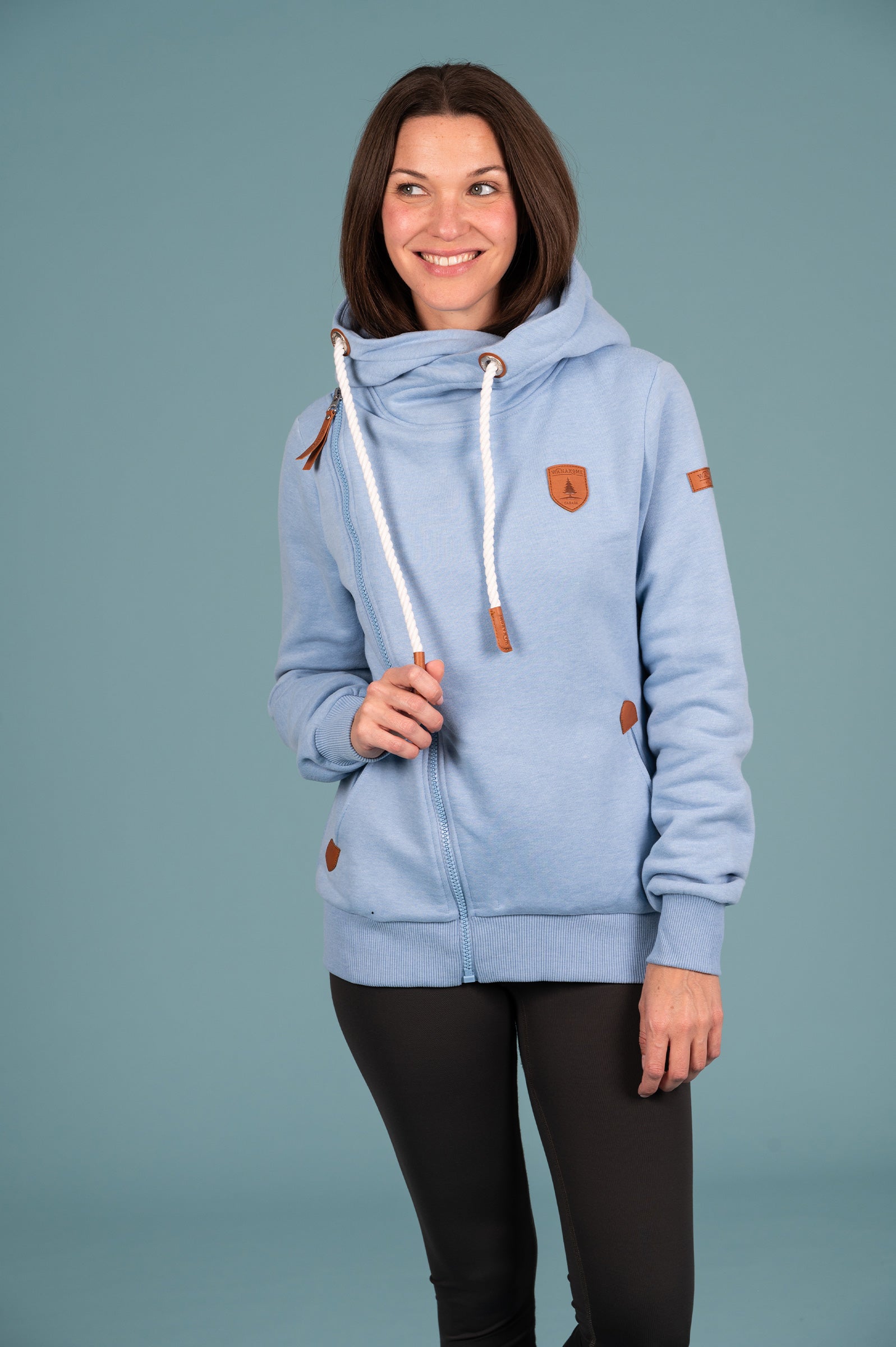 Athena Chambray Full Zip Hoodie for Women - Lightweight Casual Jacket with Pockets | Perfect for Spring, Fall & Outdoor Activities