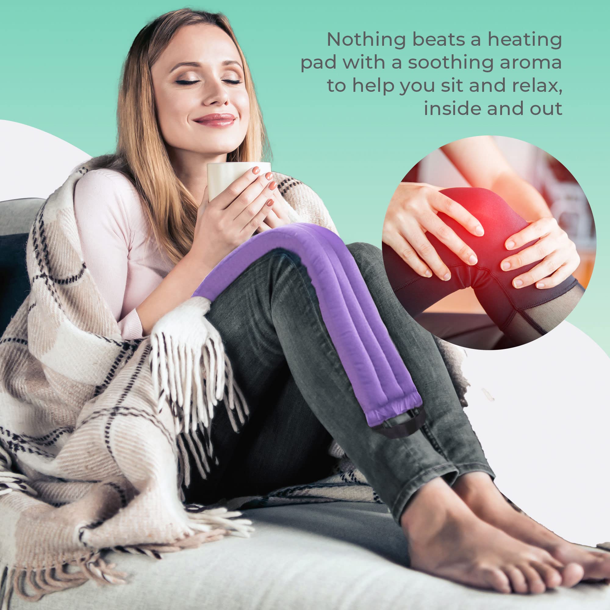 Microwave Heating Pads for Pain Relief - Moist Heat Therapy for Back, Neck & Shoulder Pain - Reusable Hot Pack for Muscle, Joint & Cramp Relief - Purple Microwaveable Heat Pad (Perfect for Home, Office & Travel Use)