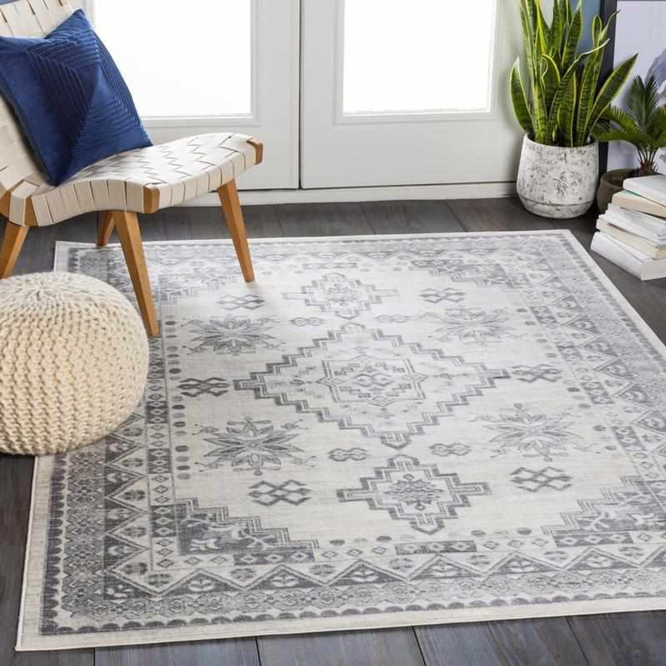 Mark&Day 8x10 Pikveld Traditional Charcoal Area Rug - Soft & Durable Non-Slip Carpet for Living Room, Bedroom, Kitchen - Perfect for Home Decor & High Traffic Areas (7'10
