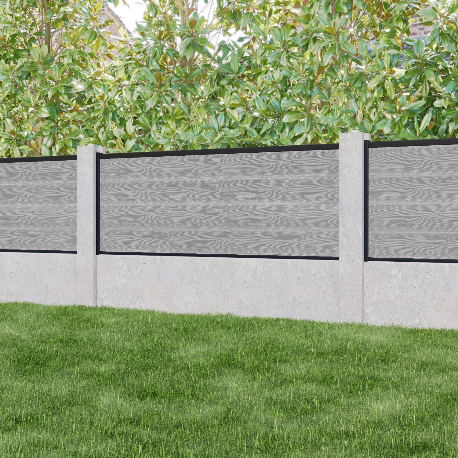 Classic Light Grey Fence Panel for Existing Concrete Posts - Durable Outdoor Privacy Fence for Backyard, Garden & Patio