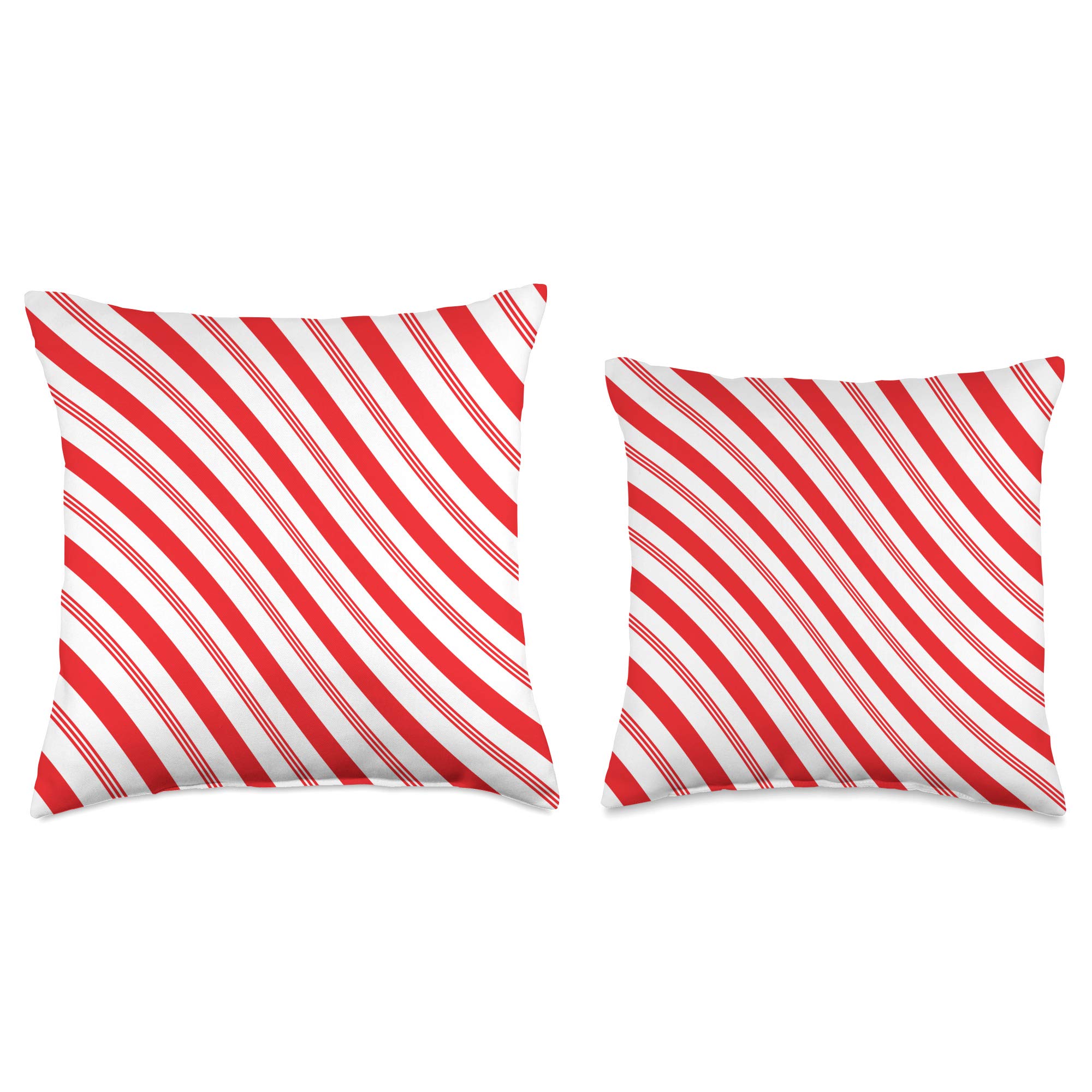 Red and White Peppermint Candy Cane Swirl Pattern Christmas Throw Pillow - Festive Holiday Decor for Sofa, Bed & Home