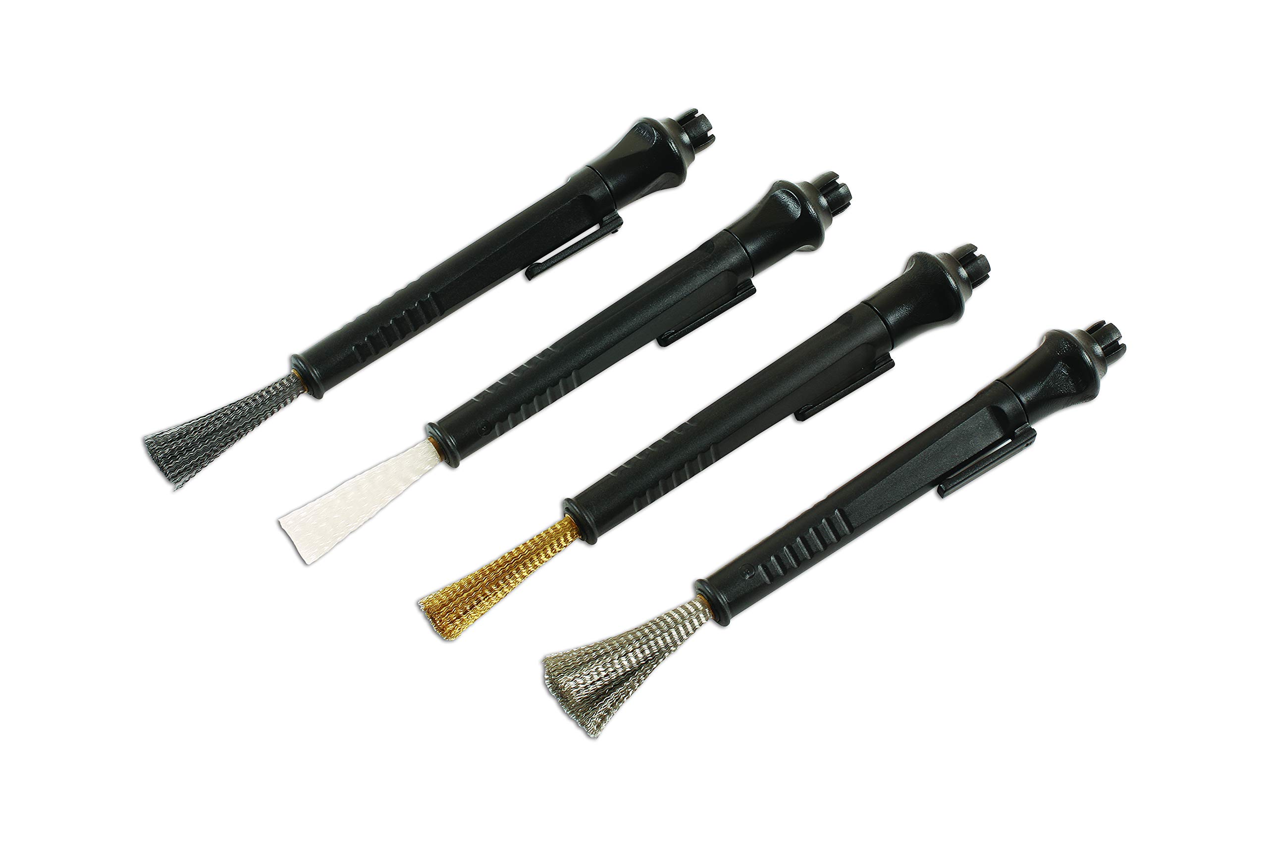 Laser Connect 7744 Professional Detailing Brush Set - 4 Piece Car Cleaning Kit for Interior & Exterior - Perfect for Auto Detailing, Wheel Cleaning, and Dashboard Maintenance