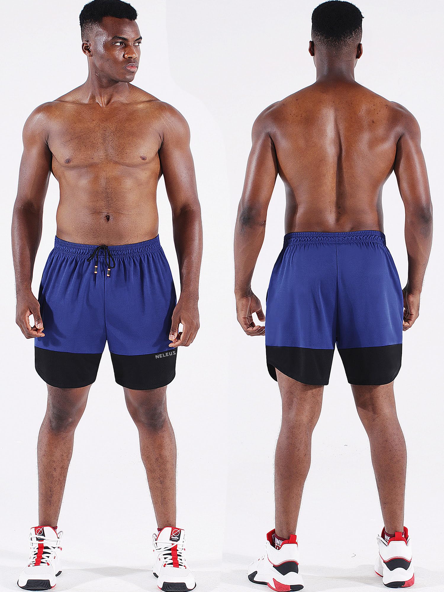 NELEUS Men's 2-in-1 Running Shorts with Built-in Liner - Quick Dry Athletic Workout Shorts with Pockets for Gym, Jogging & Outdoor Sports