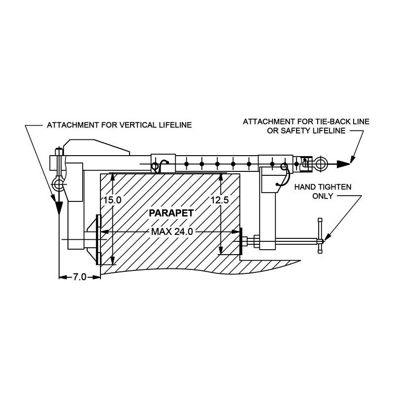 MIO Parapet Clamp - Heavy Duty Roofing Clamp for Solar Panel Installation, Metal Roof Edge Clamp with Adjustable Design - Perfect for Rooftop Solar Mounting, Construction Safety Equipment