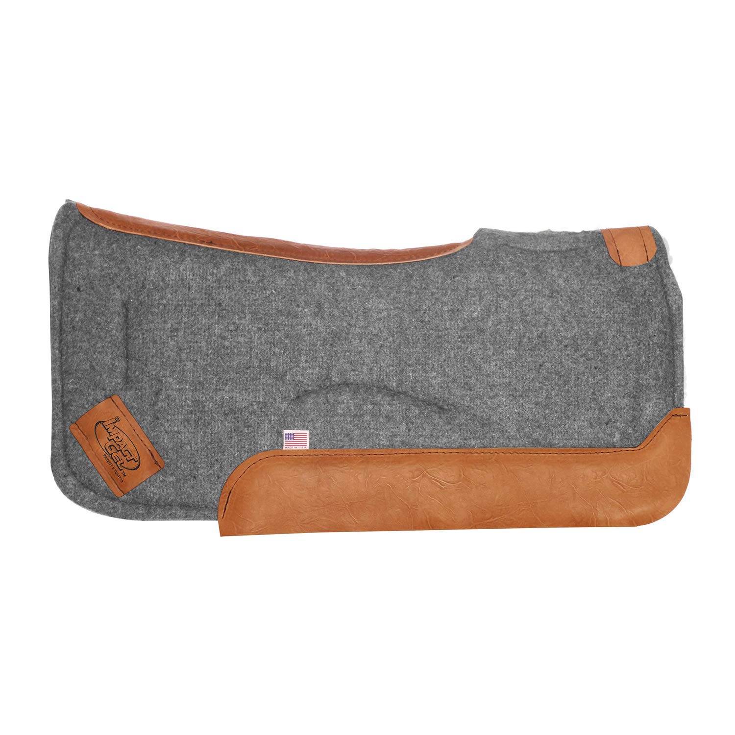 Impact Gel Contour Felt Saddle Pad for Horses - Shock Absorbing & Pressure Relief - Perfect for Trail Riding, Dressage & Jumping