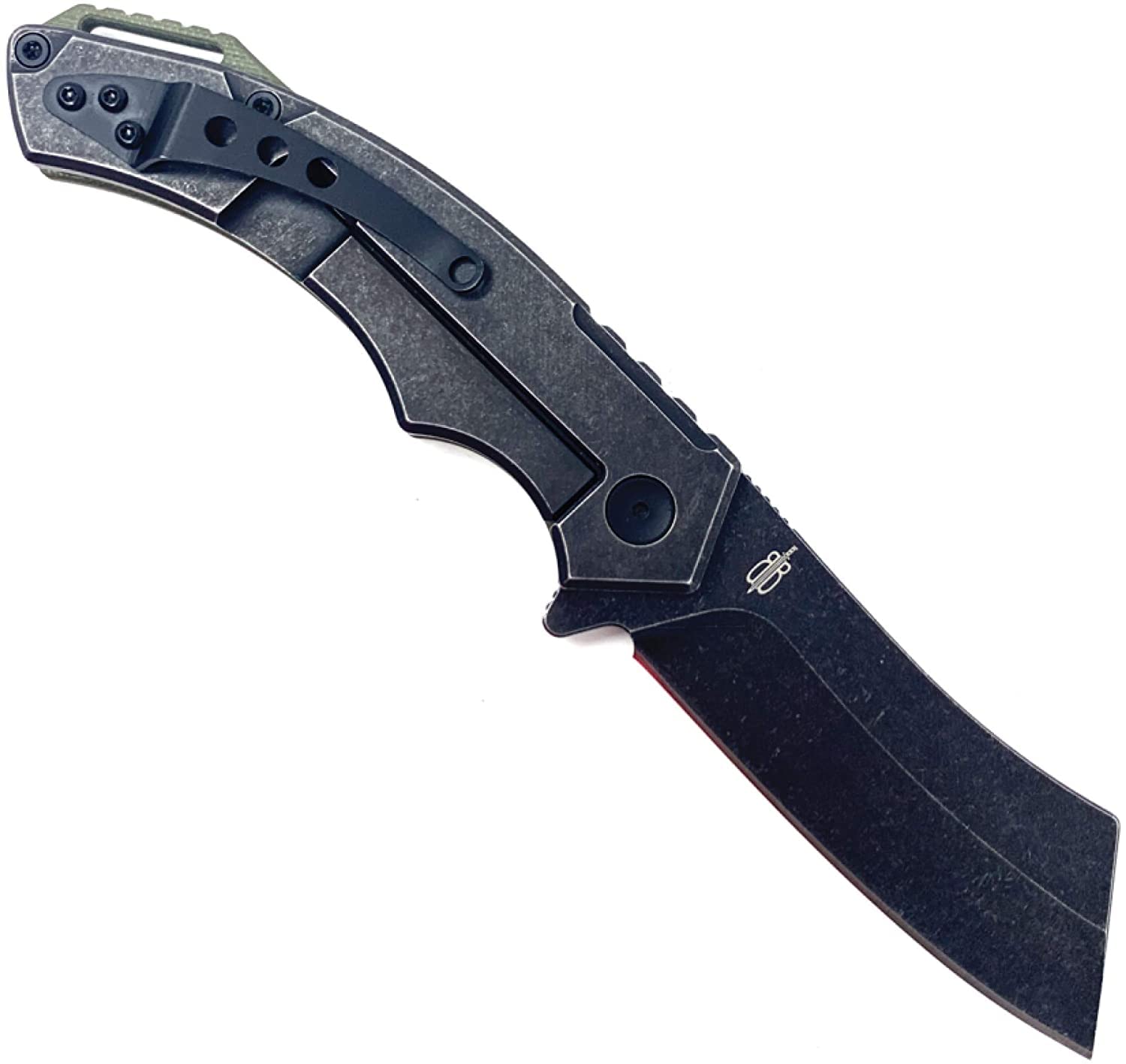 BucknBear EDC Cleaver Pocket Knife - 3.6 Inch Sharp Blade with Carbon Fiber Handle - Perfect for Camping, Hiking & Everyday Carry (EDC)