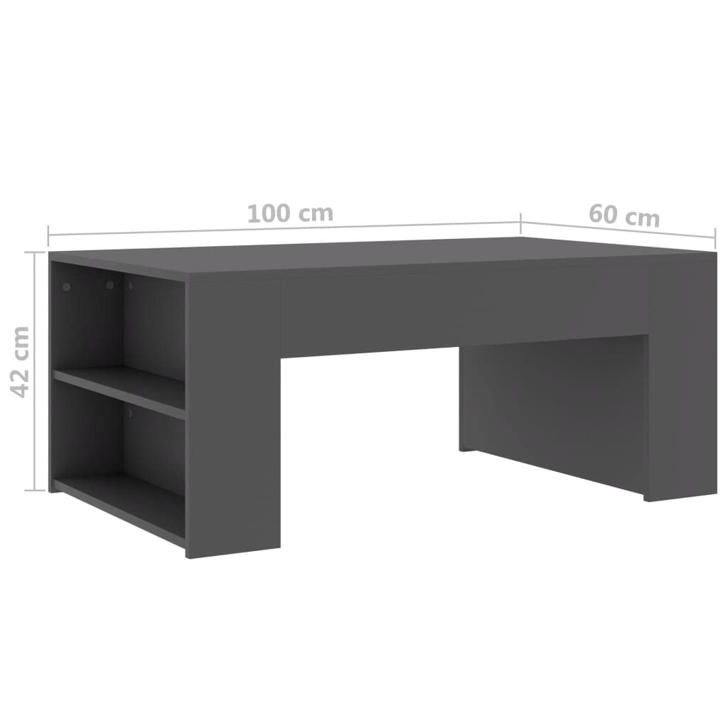 CHARMMA Modern Gray Coffee Table 39.4