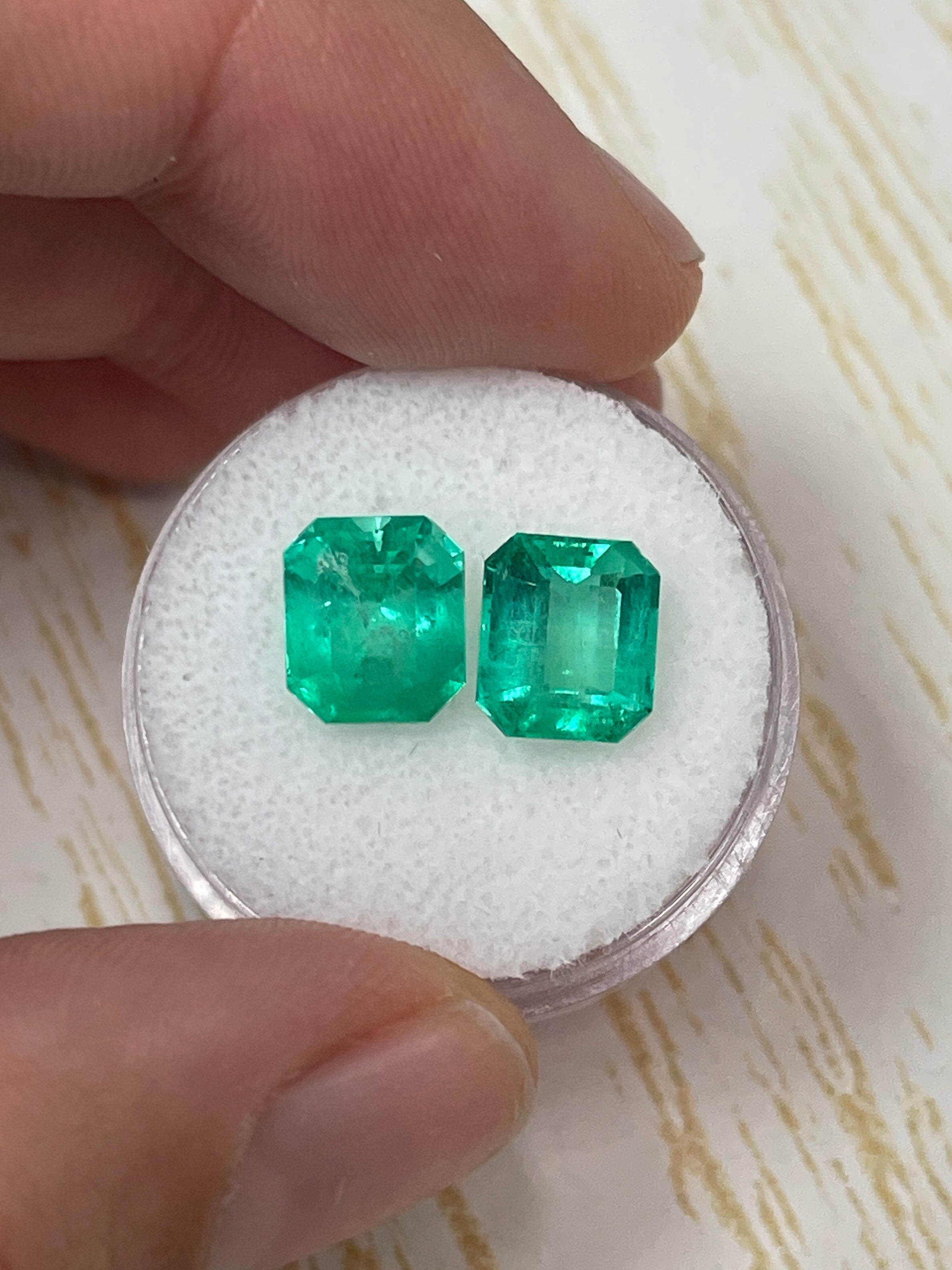 5.54tcw 9x8 Matching Loose Colombian Emeralds - Emerald Cut Gemstones for Jewelry Making, Engagement Rings & Luxury Gifts