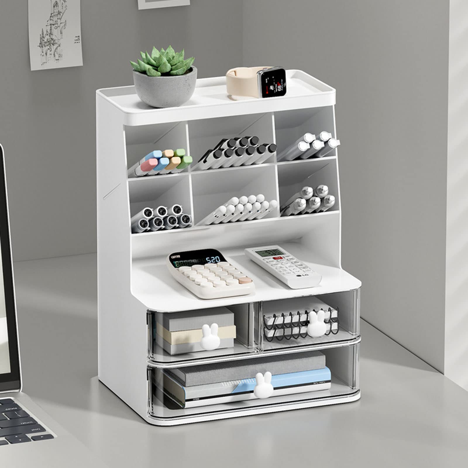 Multi-Functional Desktop Pen Holder & Desk Organizer - 6 Slot Pencil Holder for School, Office, Classroom | Perfect for Organizing Pens, Markers, Scissors & Stationery Supplies