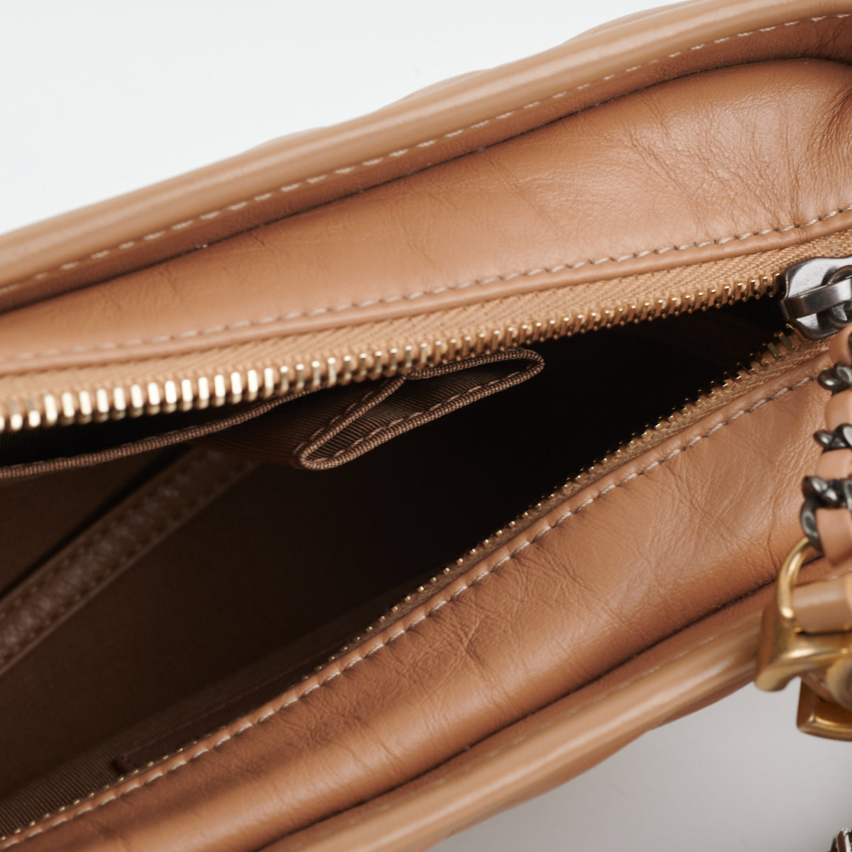 Chanel Chevron Gabrielle Small Handbag in Dark Beige - Luxury Crossbody Bag for Women, Perfect for Date Night & Evening Events