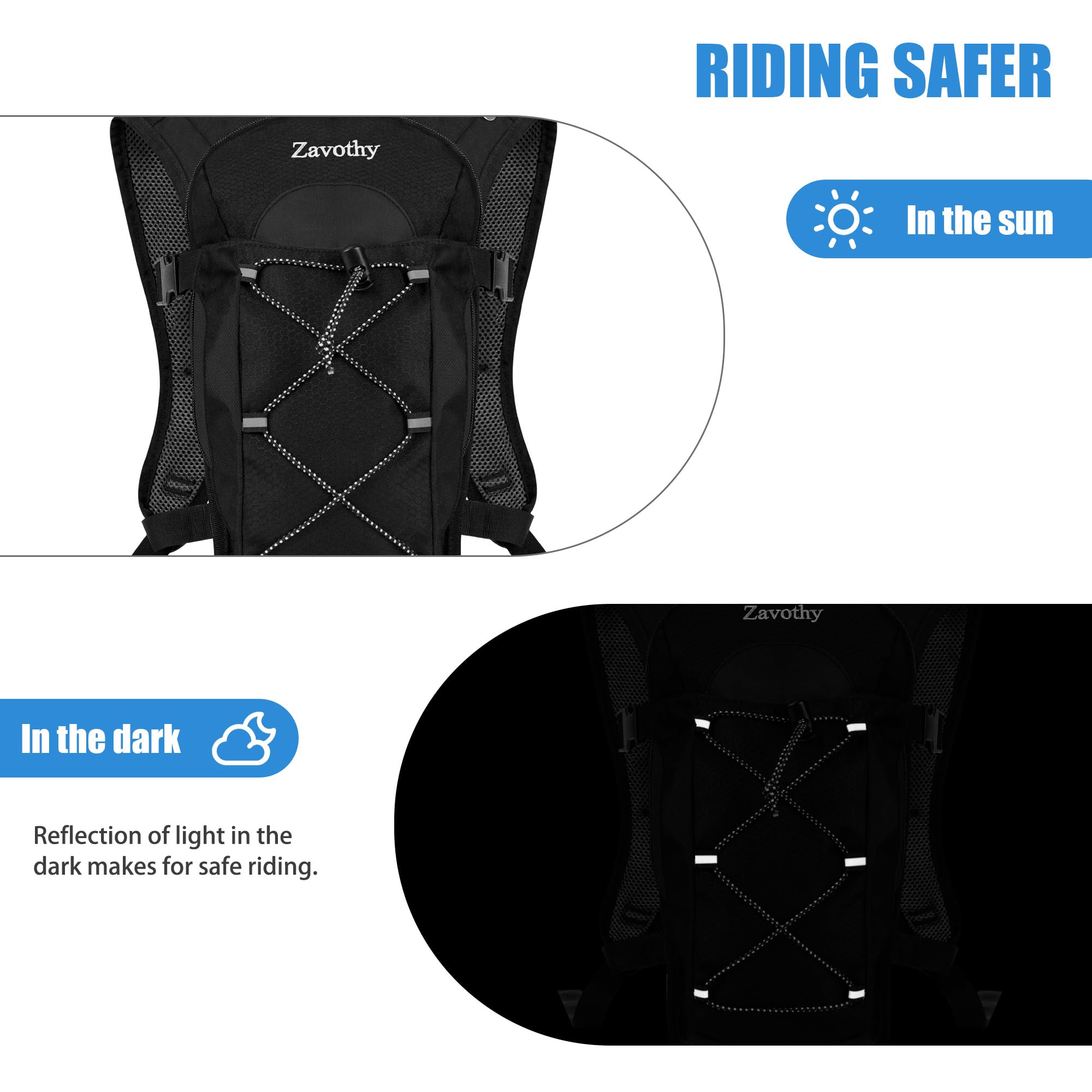 Zavothy 2L Hydration Backpack with Leak-Proof Bladder - Lightweight Water Pack for Running, Cycling, Hiking & Outdoor Sports - Perfect for Marathon, Trail Running & Camping Adventures