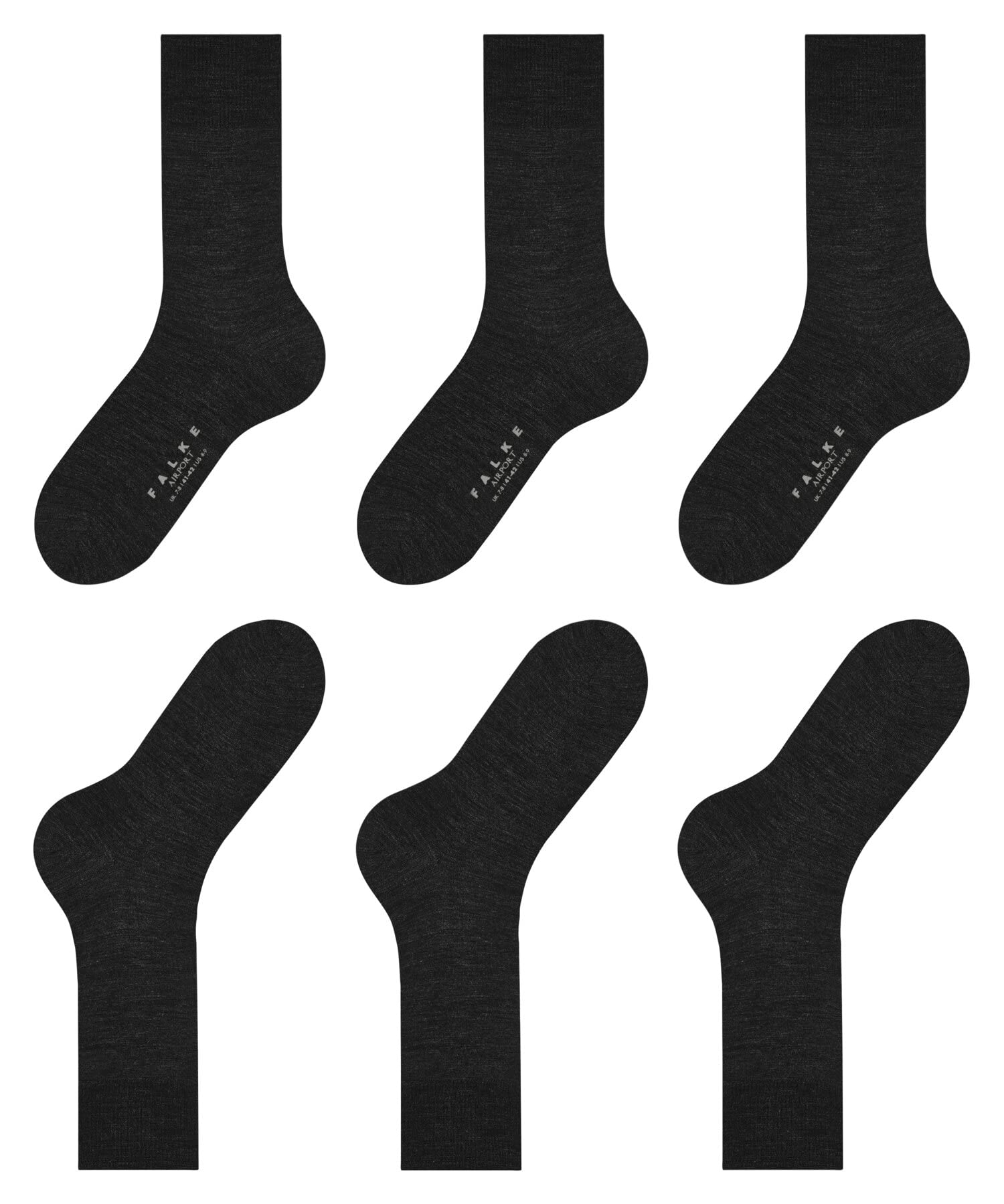 FALKE Men's Merino Wool Cotton Dress Socks 3-Pack - Mid-Calf Business Socks for Travel & Office - Soft & Breathable Comfort for Professionals