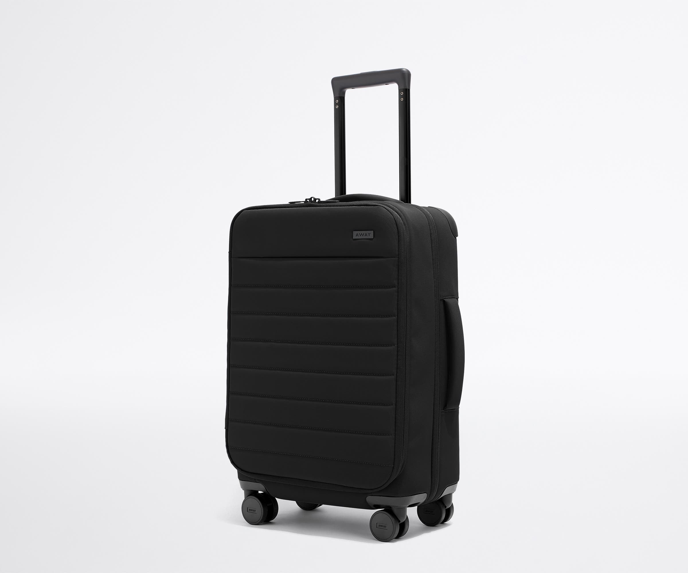 Jet Black Softside Carry On Luggage - Lightweight Expandable Suitcase for Air Travel, Business Trips & Weekend Getaways