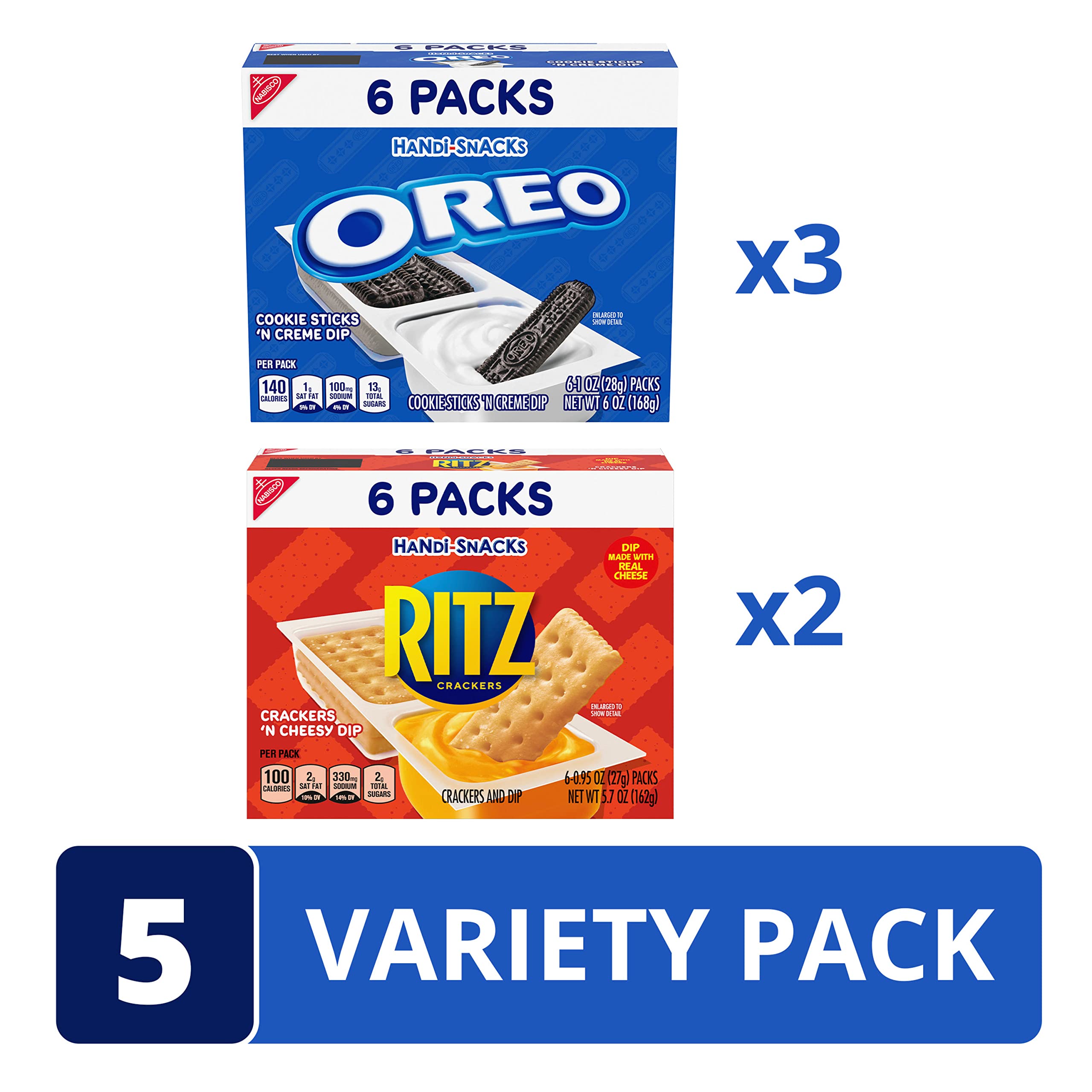 OREO & RITZ Variety Pack Snacks - 30 Individually Wrapped Packs (Assorted Flavors) | Perfect for School Lunches, Office Snacks & On-the-Go Treats