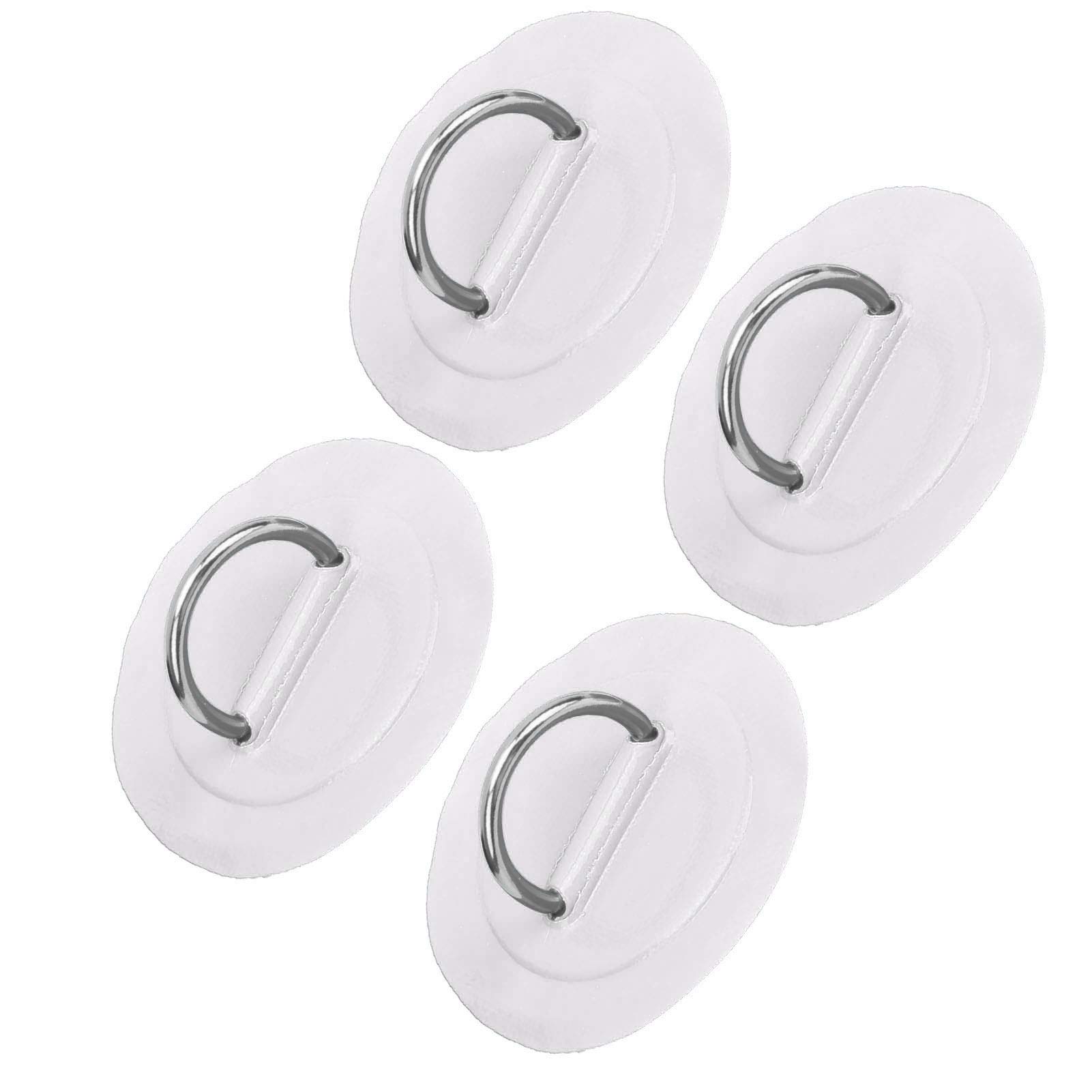 **Durable Inflatable Boat D-Ring Buckle & Pad Set - Heavy Duty PVC Accessory for Rafts, Dinghies, Kayaks, Canoes & Surfboards - Perfect for Water Sports & Marine Adventures (White Patch)**