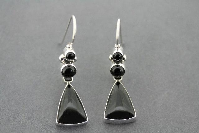Sterling Silver & Black Onyx Hula Hoop Earrings for Women - Perfect for Parties, Beach Outfits, and Boho Fashion