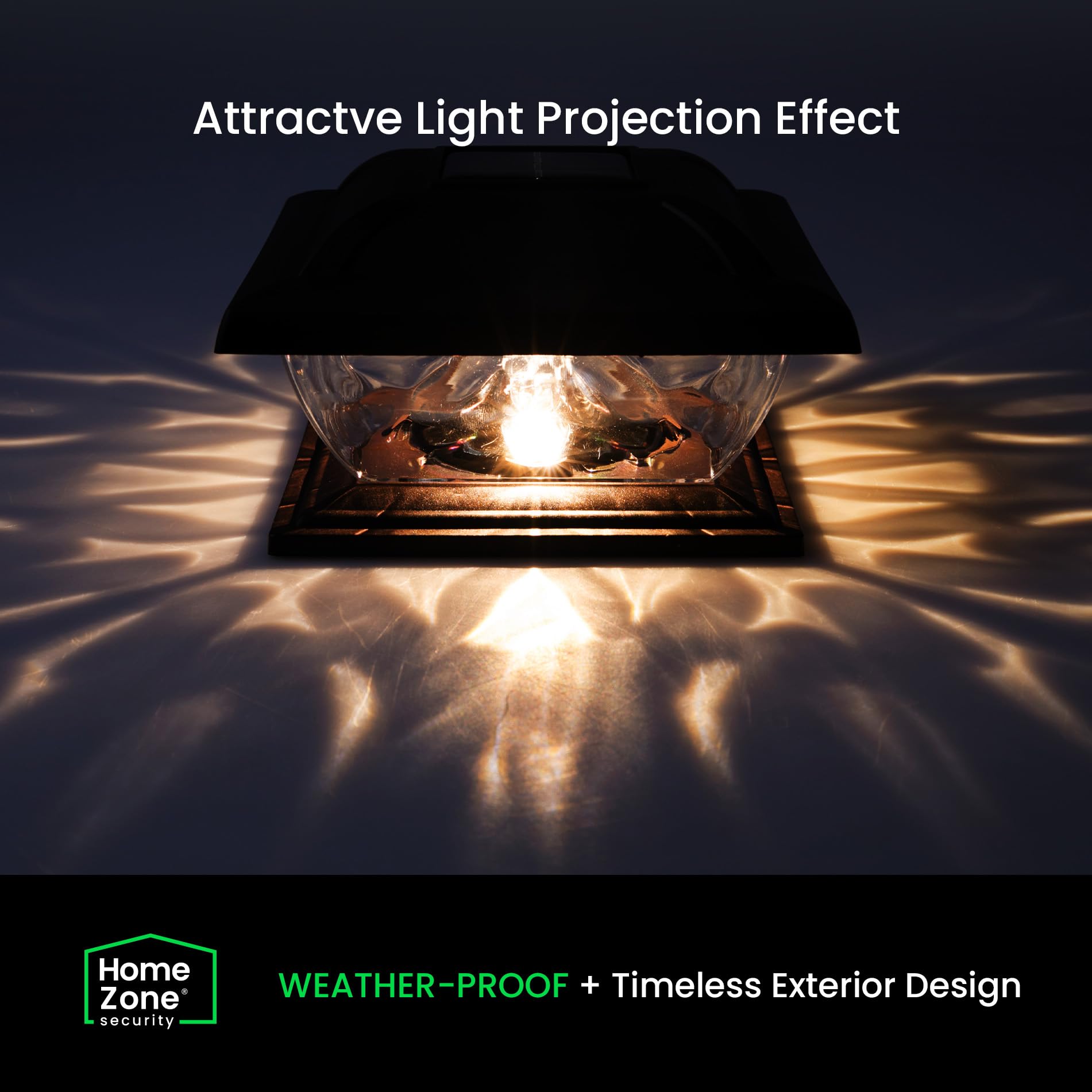 Home Zone Living Solar Post Cap Lights - Energy-Efficient LED Outdoor Lighting for 4-6 Inch Posts, Weatherproof Bronze Finish (2-Pack) - Perfect for Garden Fence, Deck, Patio & Pathway Illumination