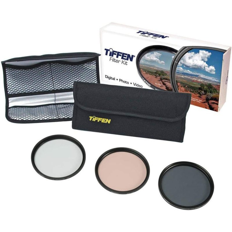 Tiffen Photo Essentials Color Warming Kit with UV Protector & 4 Slot Pouch - Perfect for DSLR, Mirrorless Cameras & Outdoor Photography